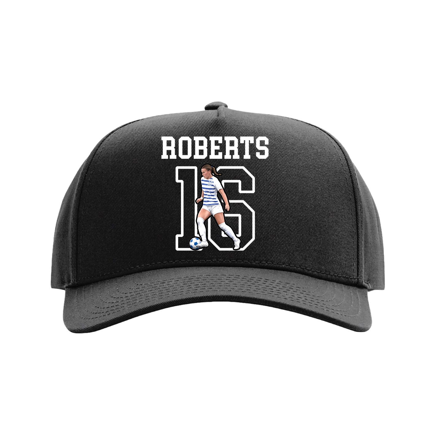 Full Fabric Five-Panel Champ Cap — Shirsey in Black