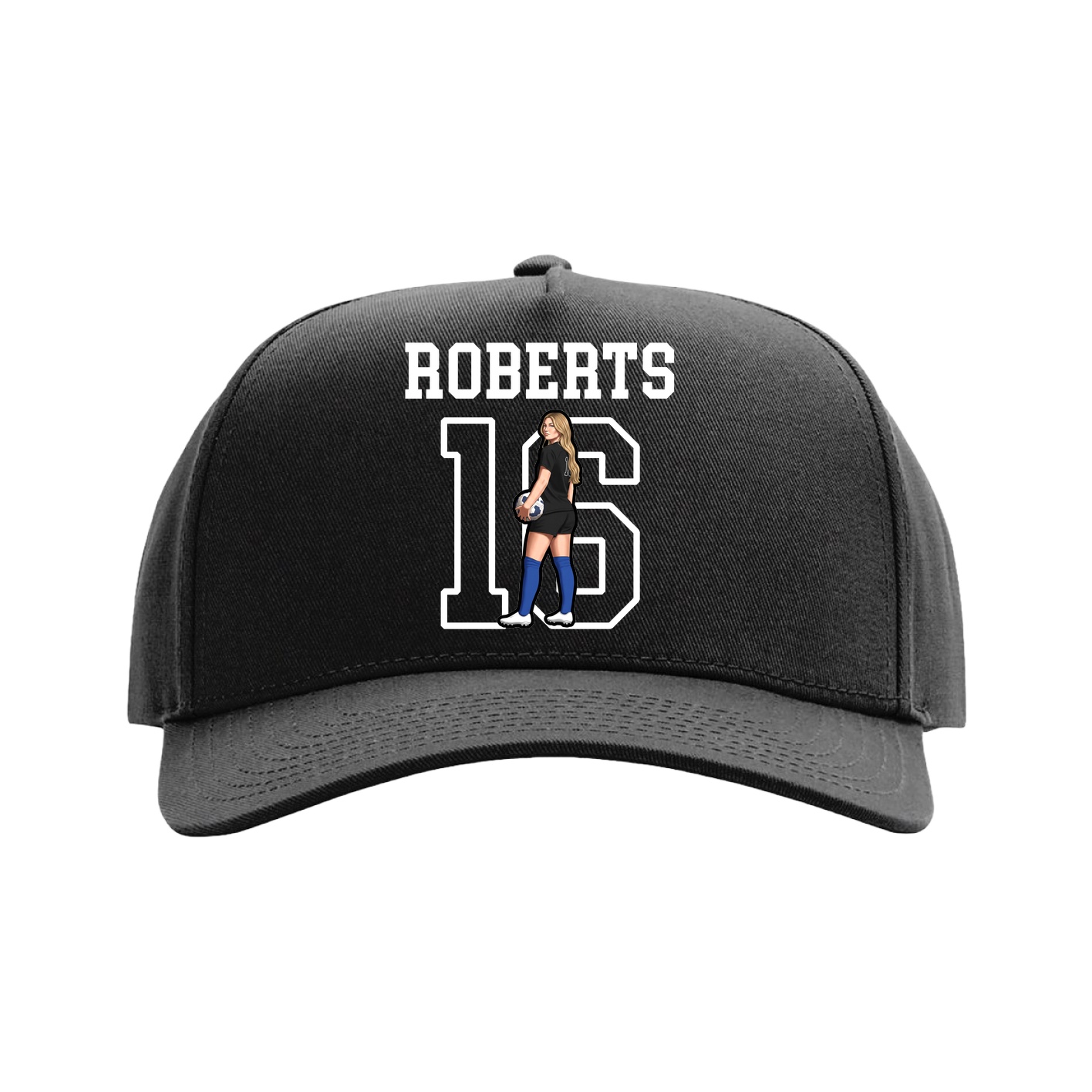 Full Fabric Five-Panel Champ Cap — Shirsey in Black