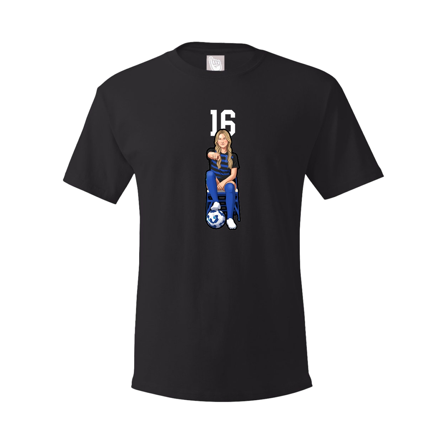 Youth Tee — Number Top in Black
