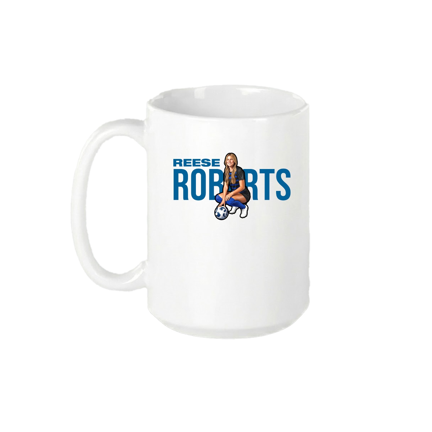 15oz Coffee Mug — Player Name in White