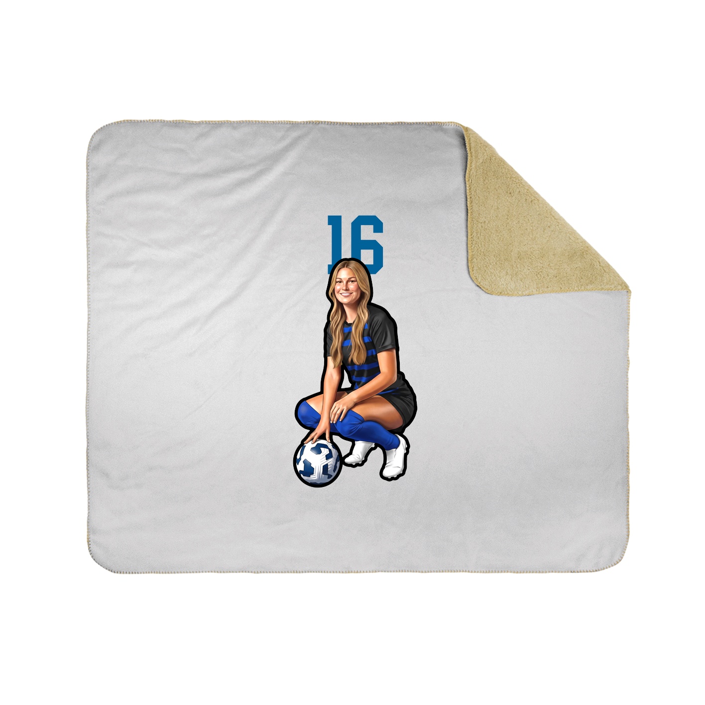 Throw Blanket — Number Top in White