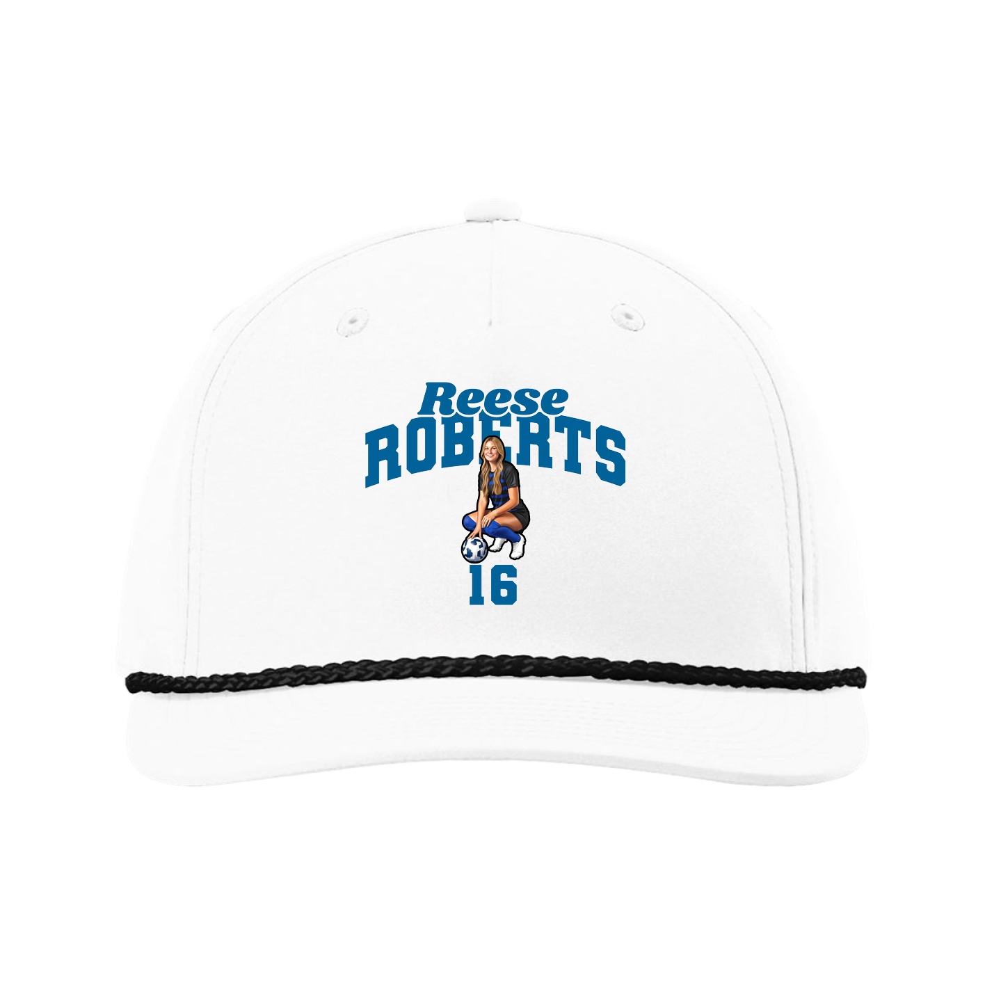 Five-Panel Classic Rope Cap — Signature Arch in White