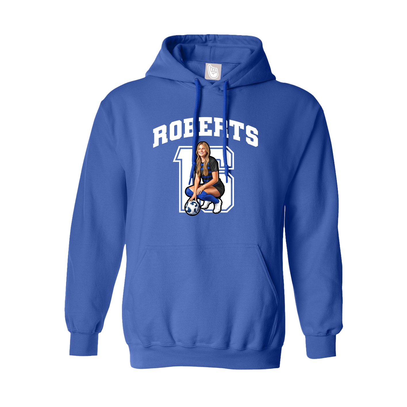 Youth Hoodie — Number in Royal