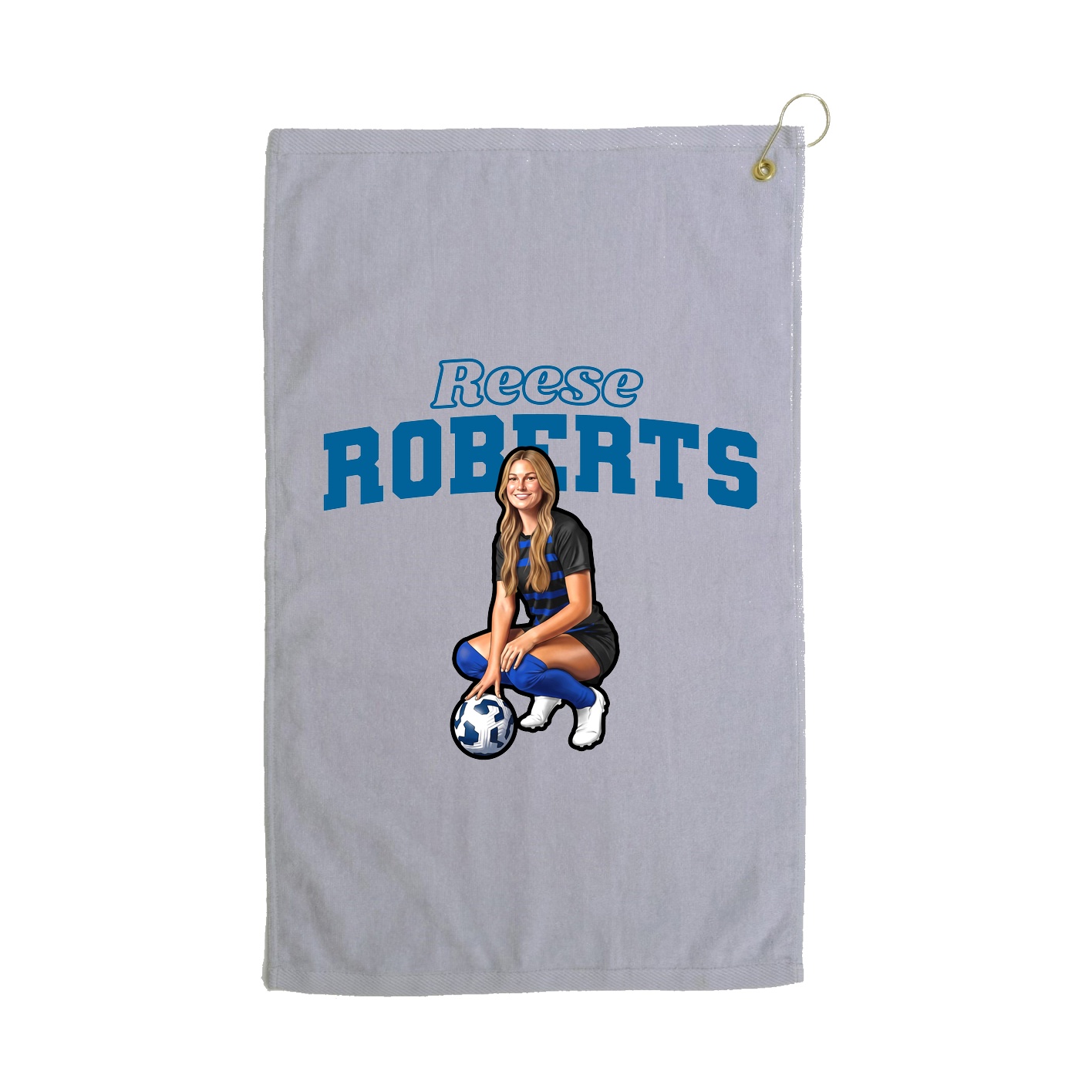 Golf Towel — Name Arch in Grey