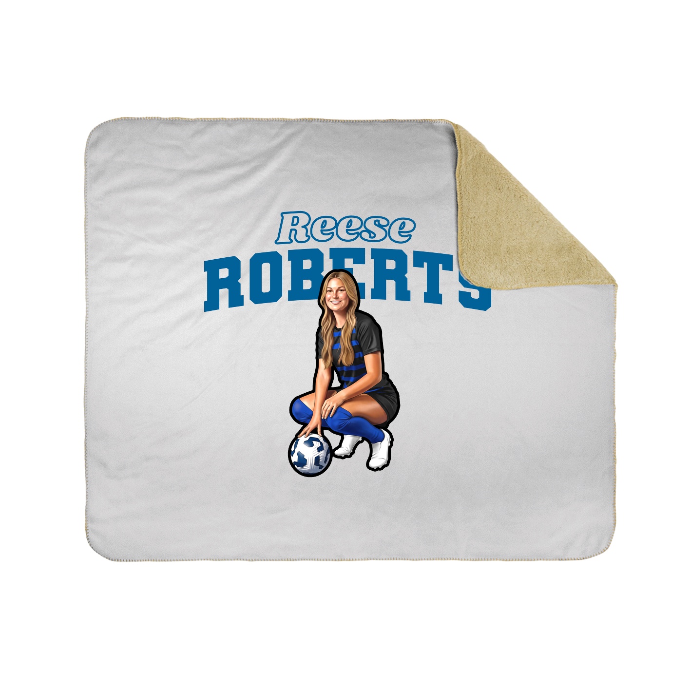 Throw Blanket — Name Arch in White