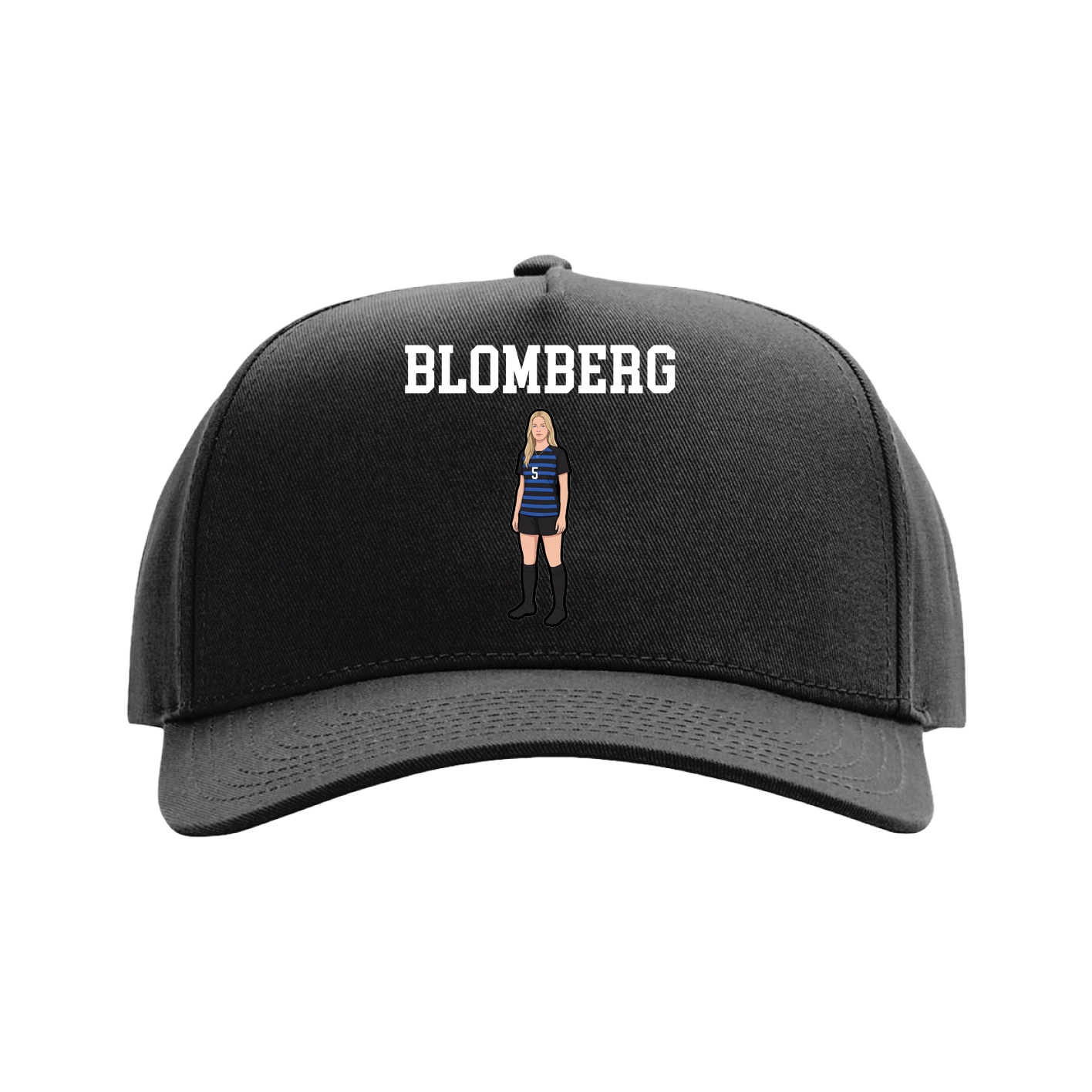 Full Fabric Five-Panel Champ Cap — Shirsey in Black