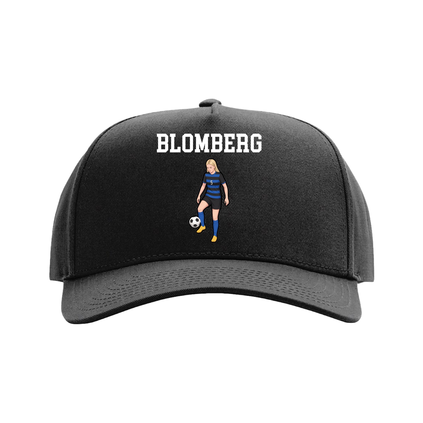 Full Fabric Five-Panel Champ Cap — Shirsey in Black