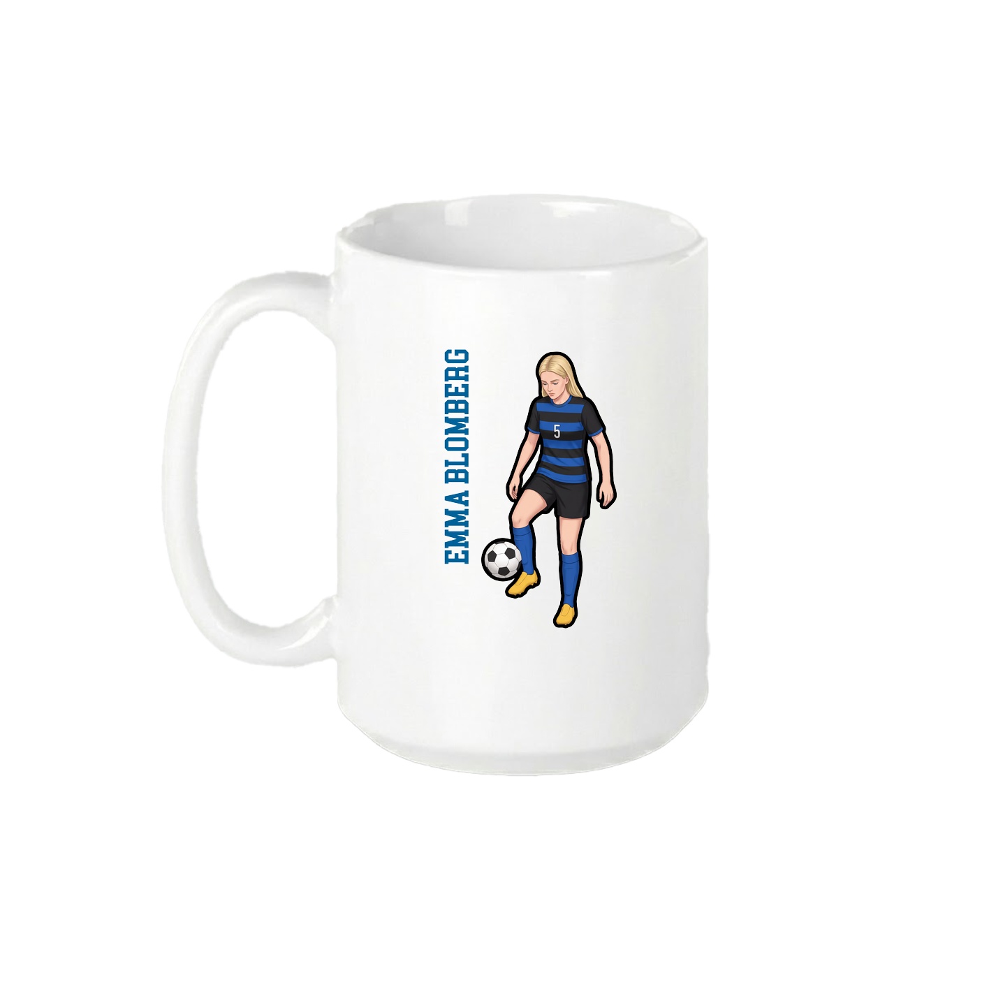 15oz Coffee Mug — Name Vertical in White