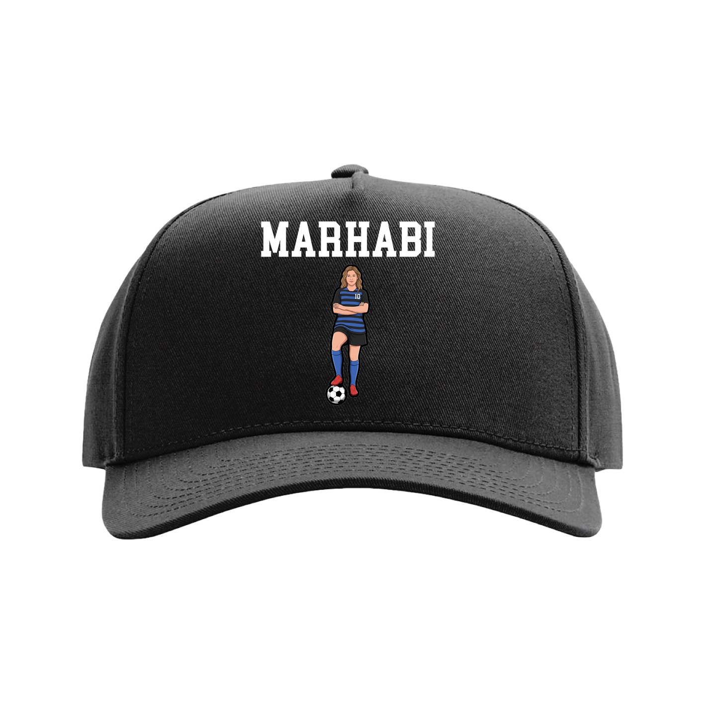 Full Fabric Five-Panel Champ Cap — Shirsey in Black