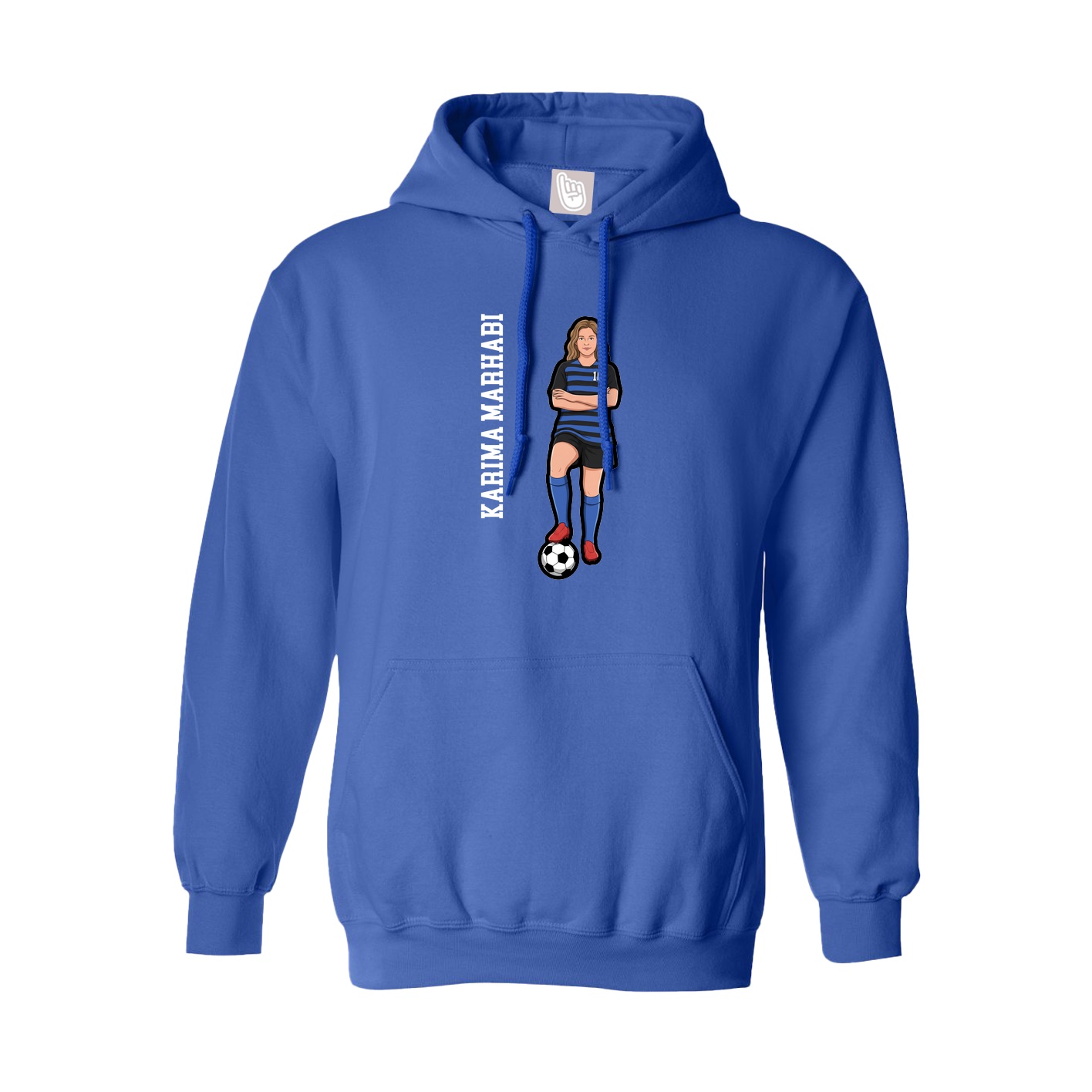 Youth Hoodie — Name Vertical in Royal