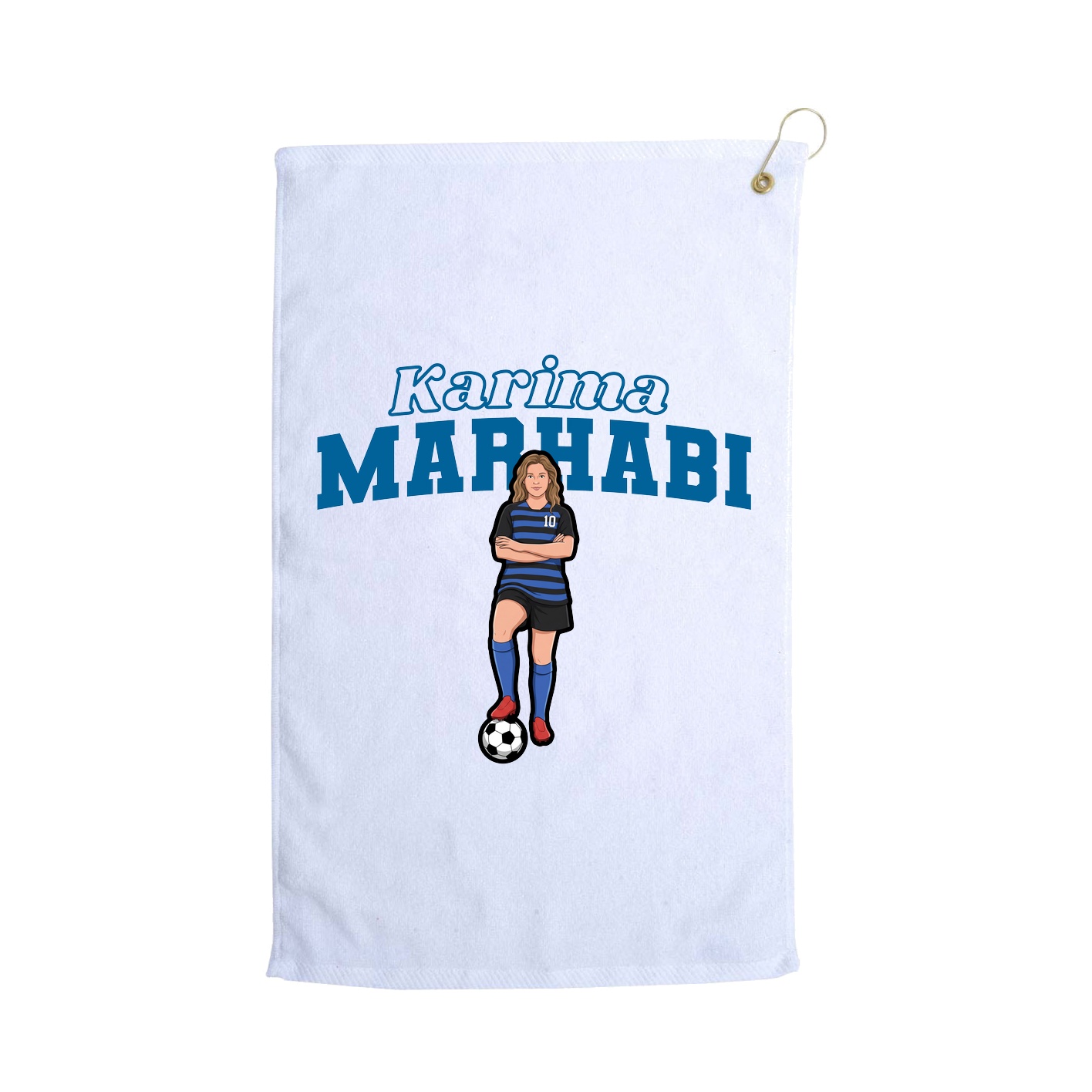 Golf Towel — Name Arch in White