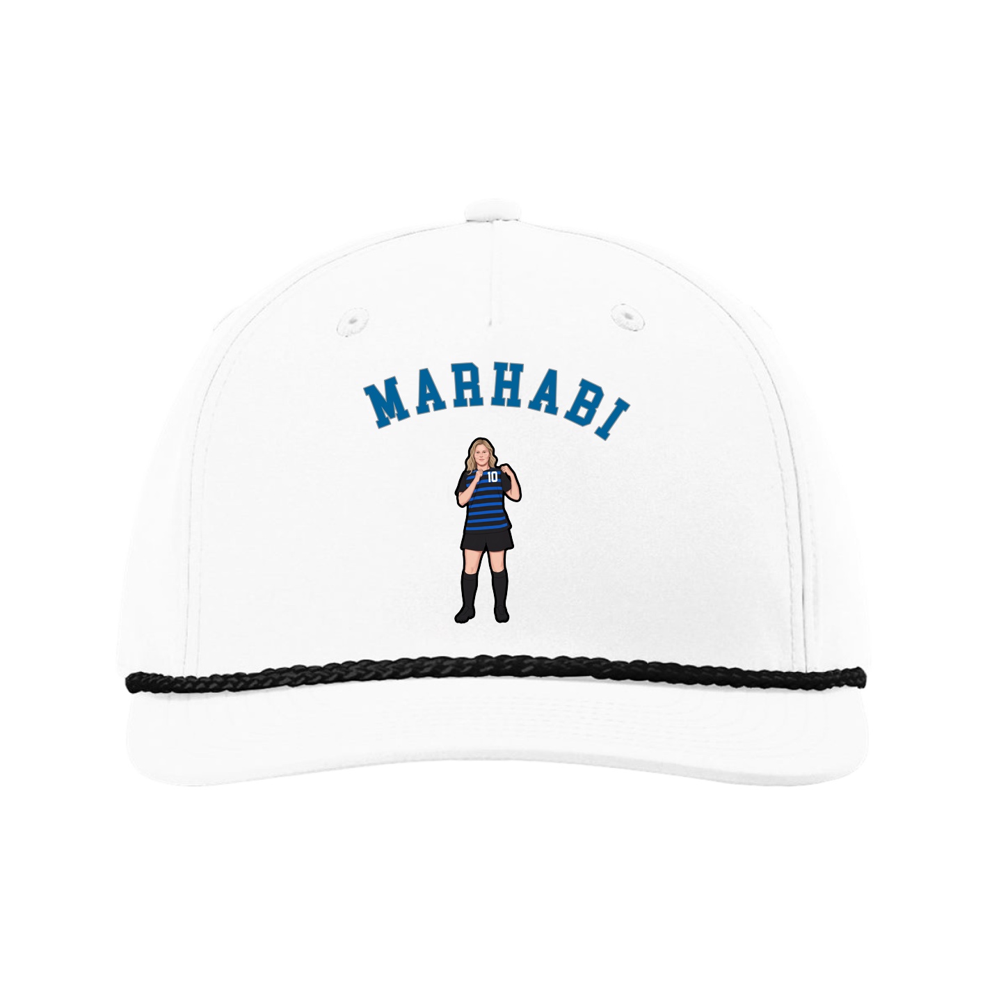Five-Panel Classic Rope Cap — Shirsey Arch in White