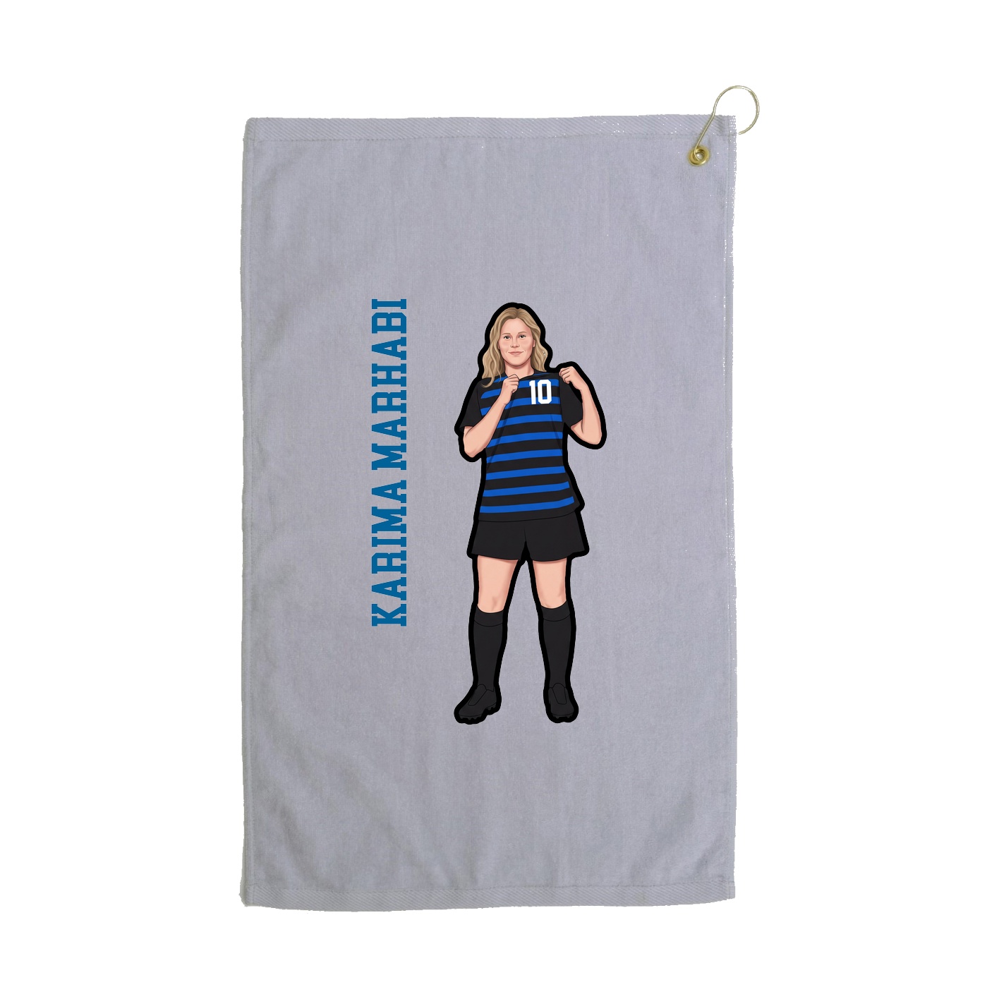 Golf Towel — Name Vertical in Grey