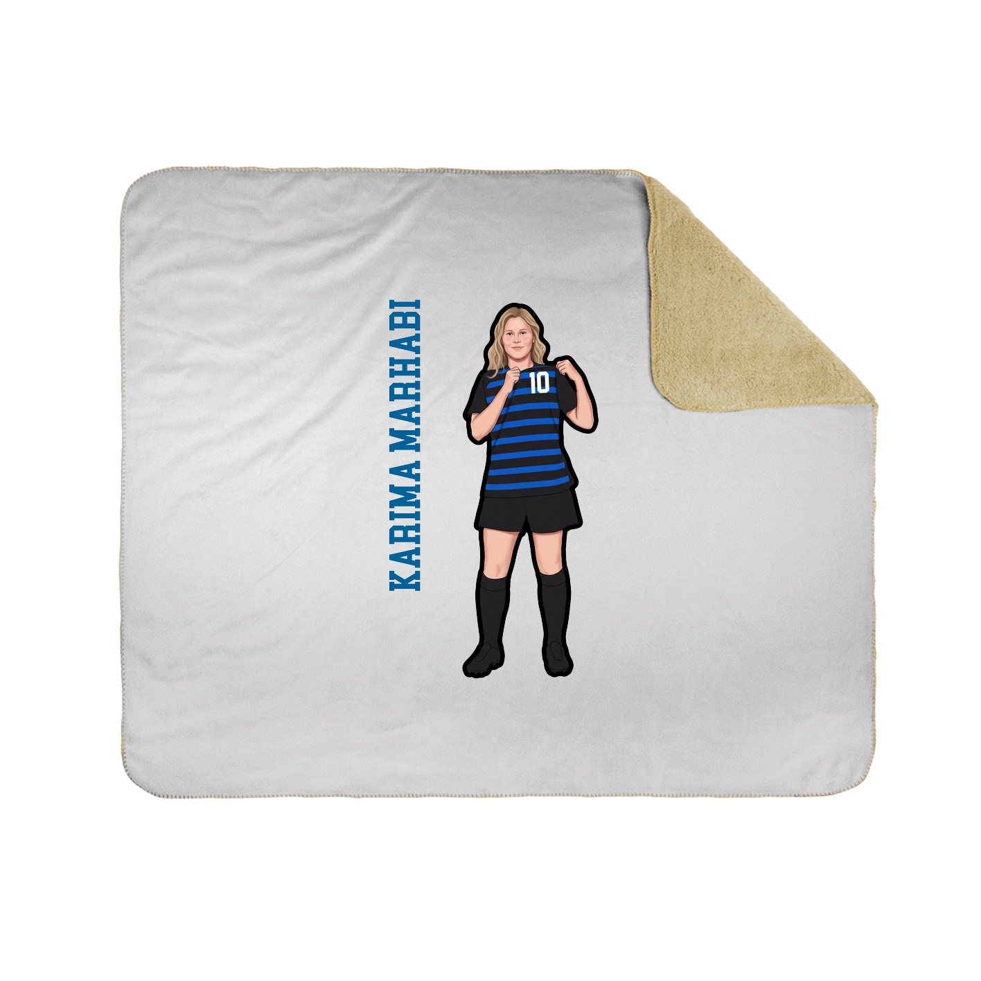 Throw Blanket — Name Vertical in White