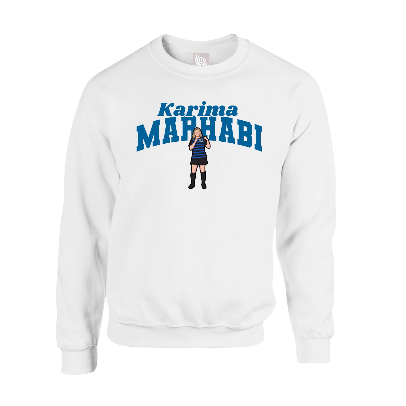 Fleece Crew — Signature Arch in White