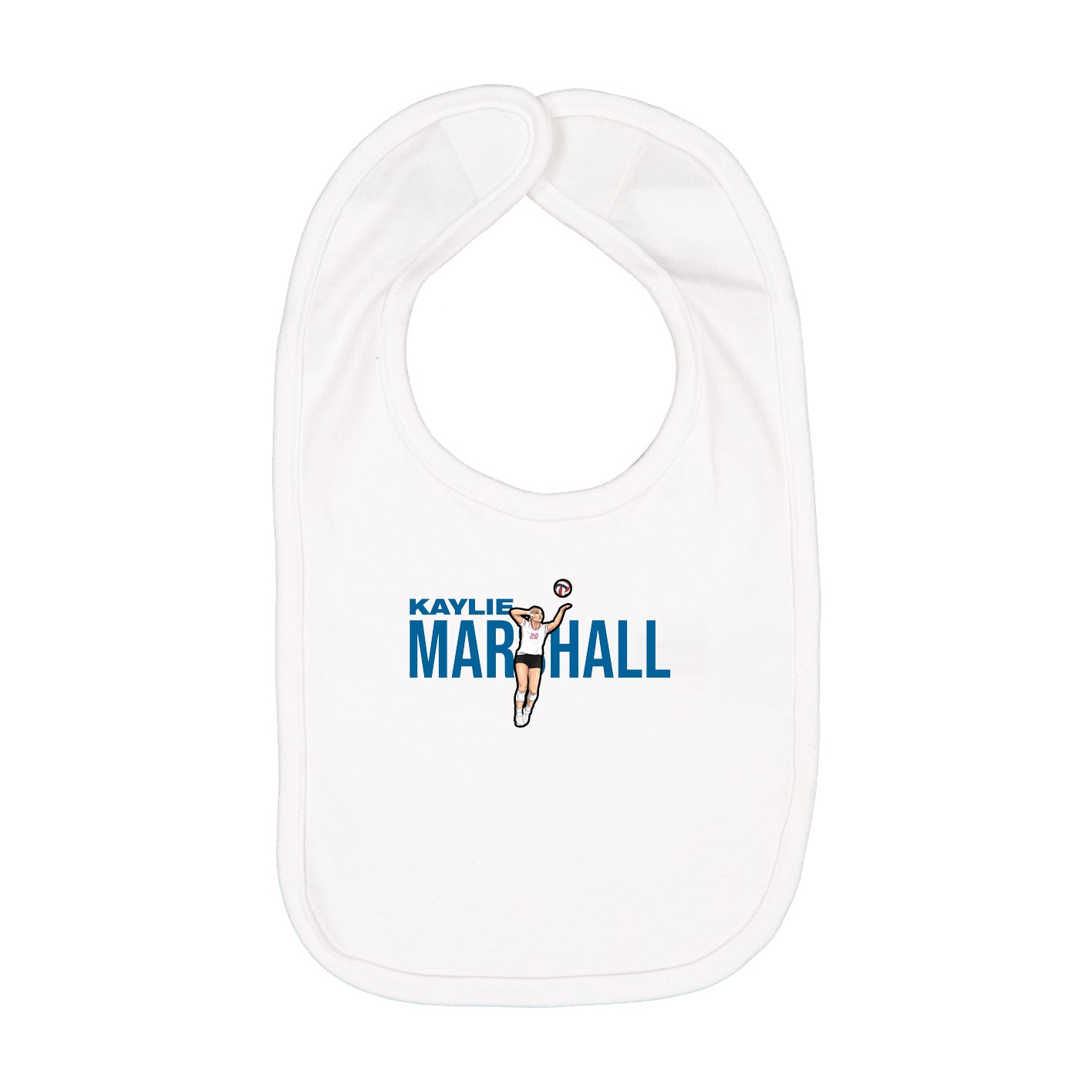 Infant Bib — Player Name in White
