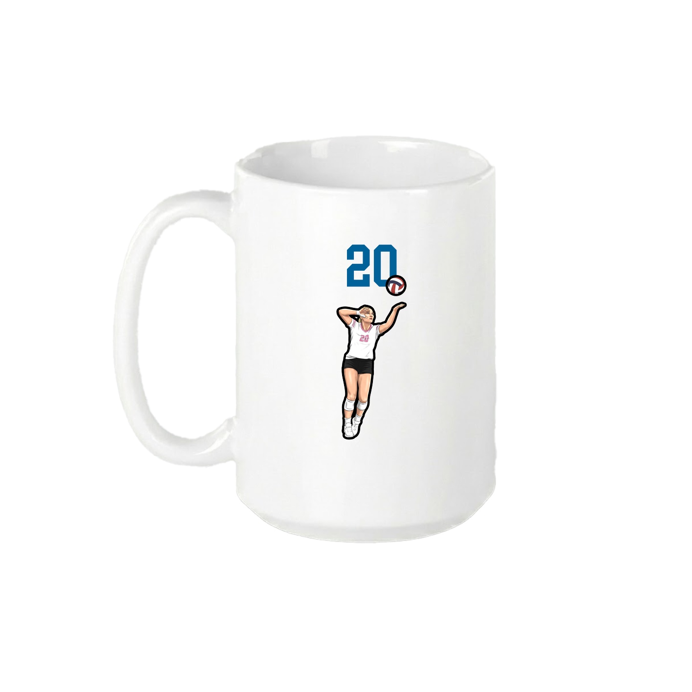 15oz Coffee Mug — Number Top in White