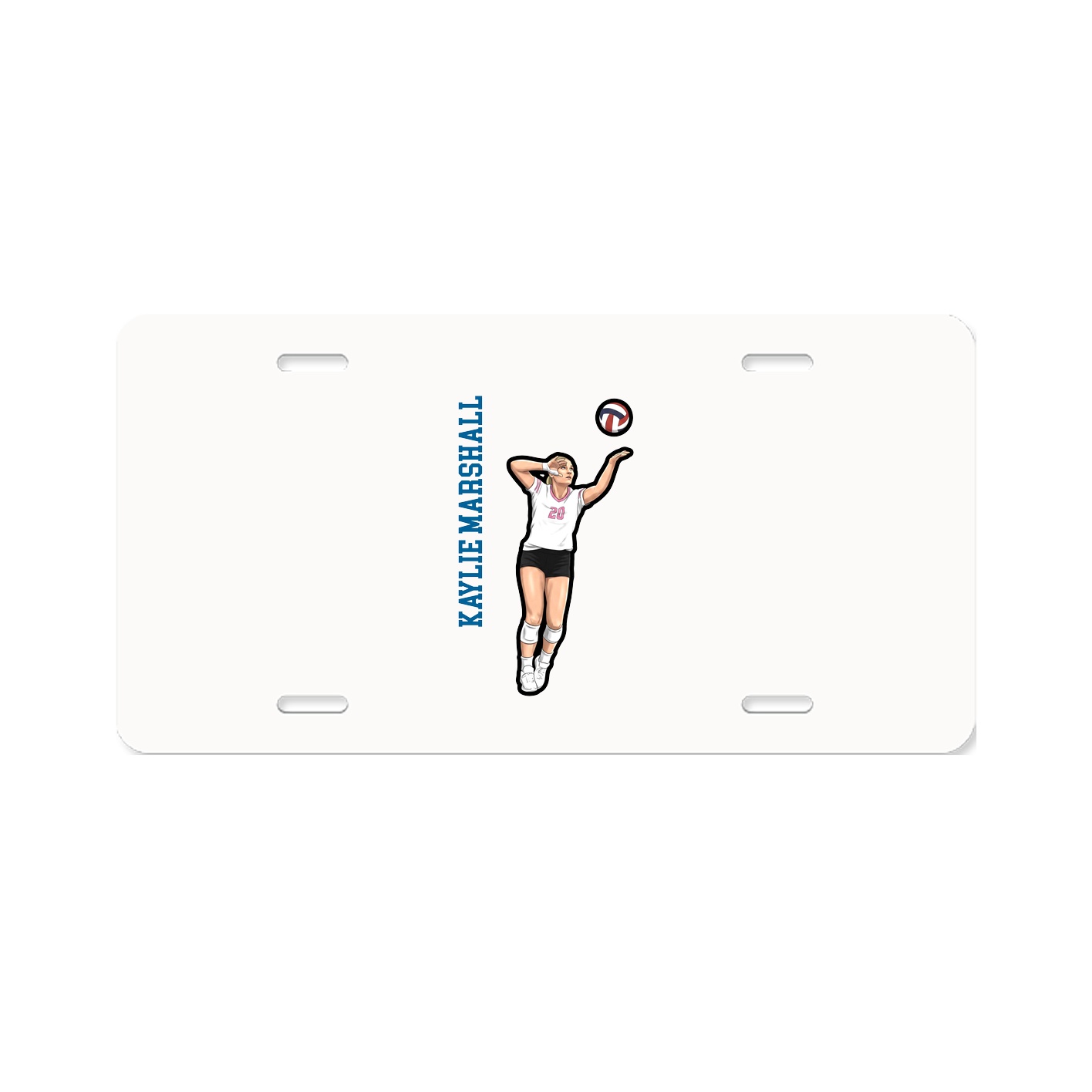 License Plate — Name Vertical in Classic