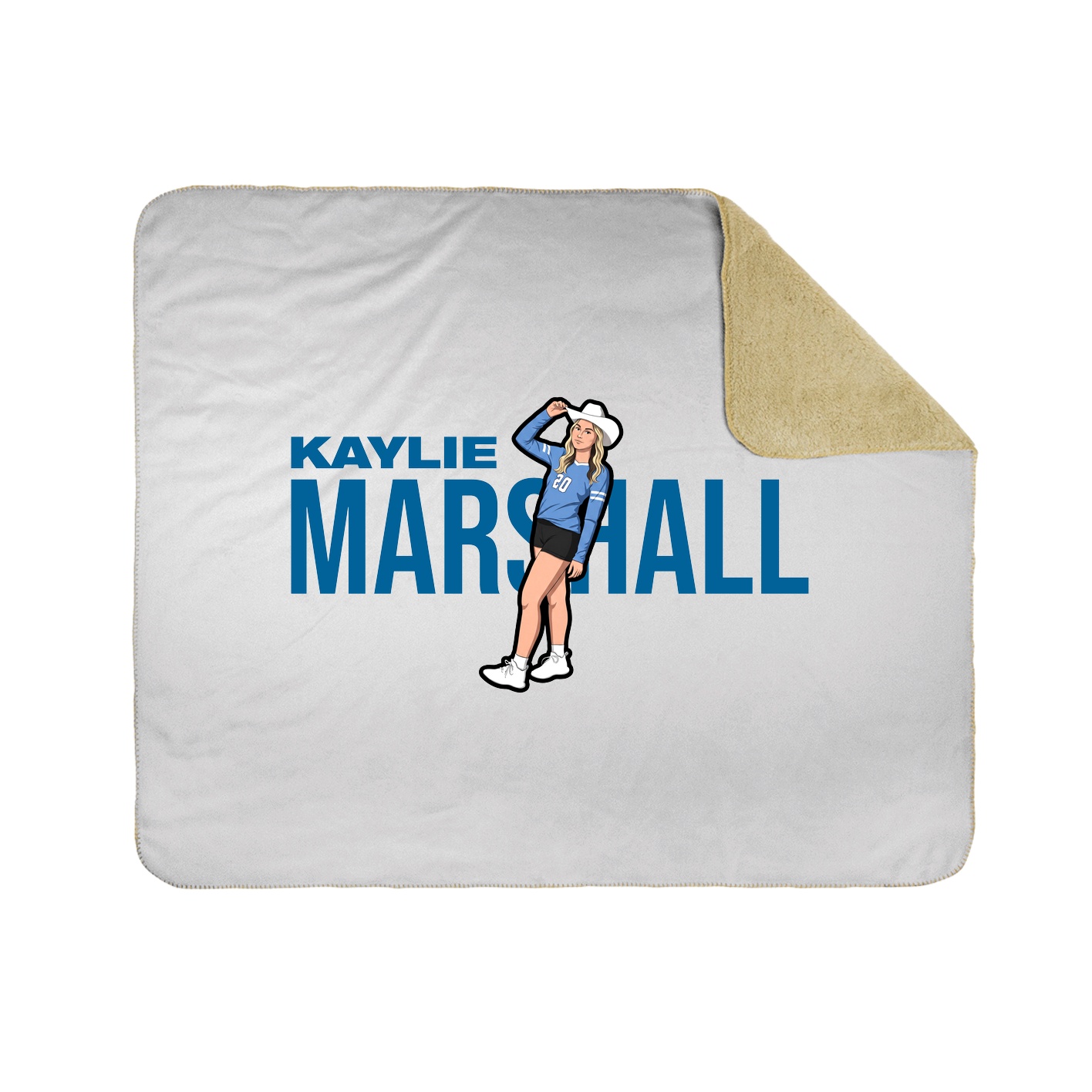Throw Blanket — Player Name in White