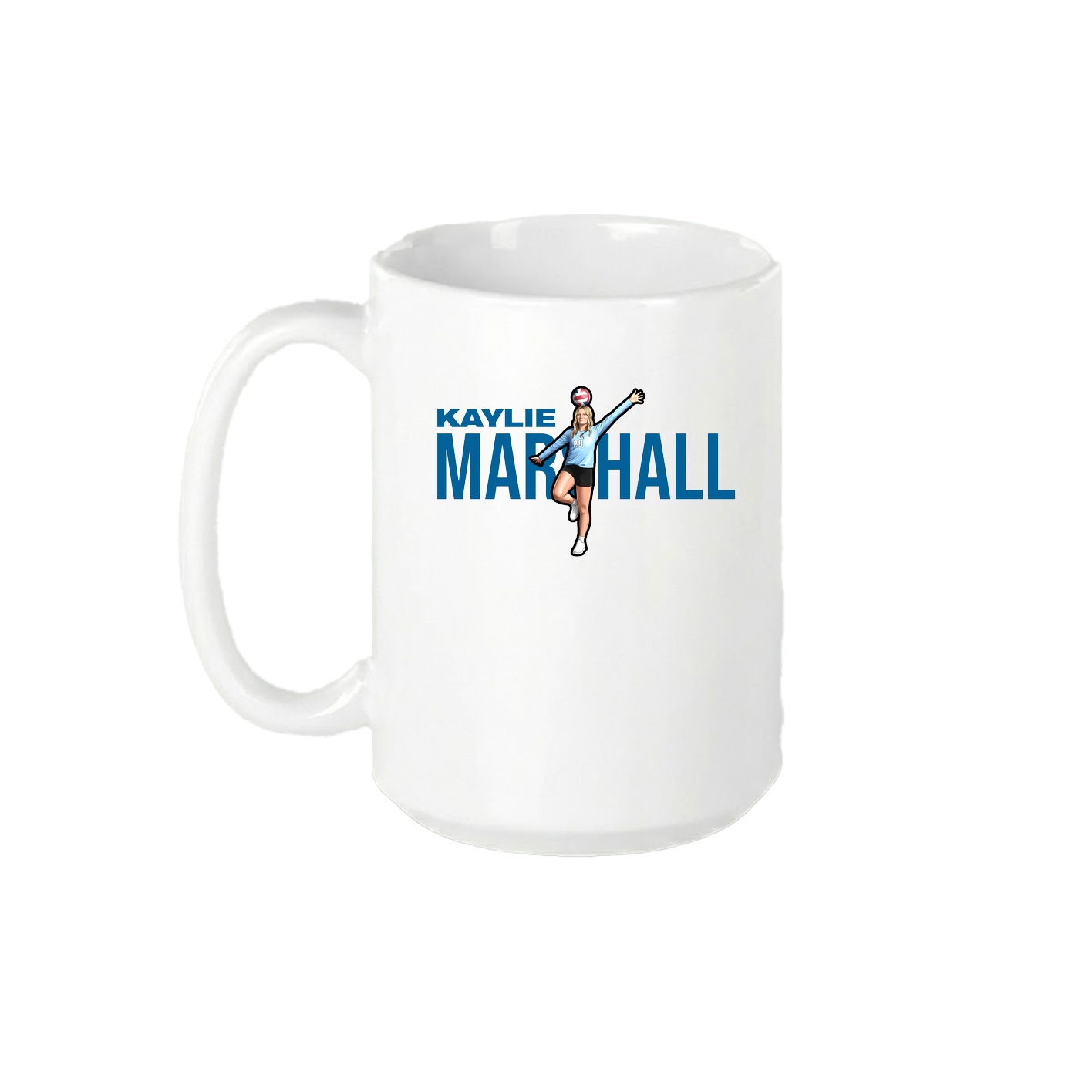 15oz Coffee Mug — Player Name in White