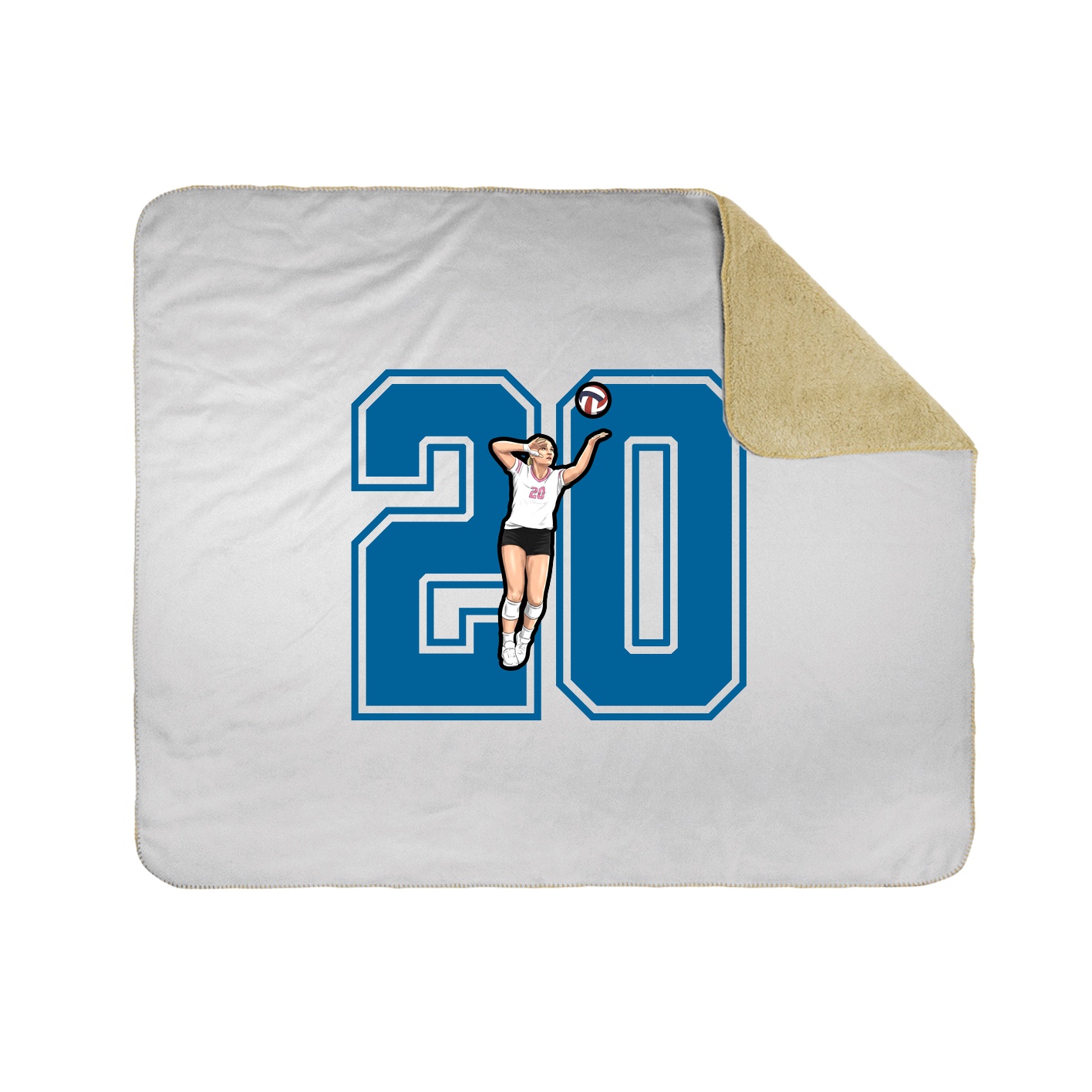 Throw Blanket — Number in White