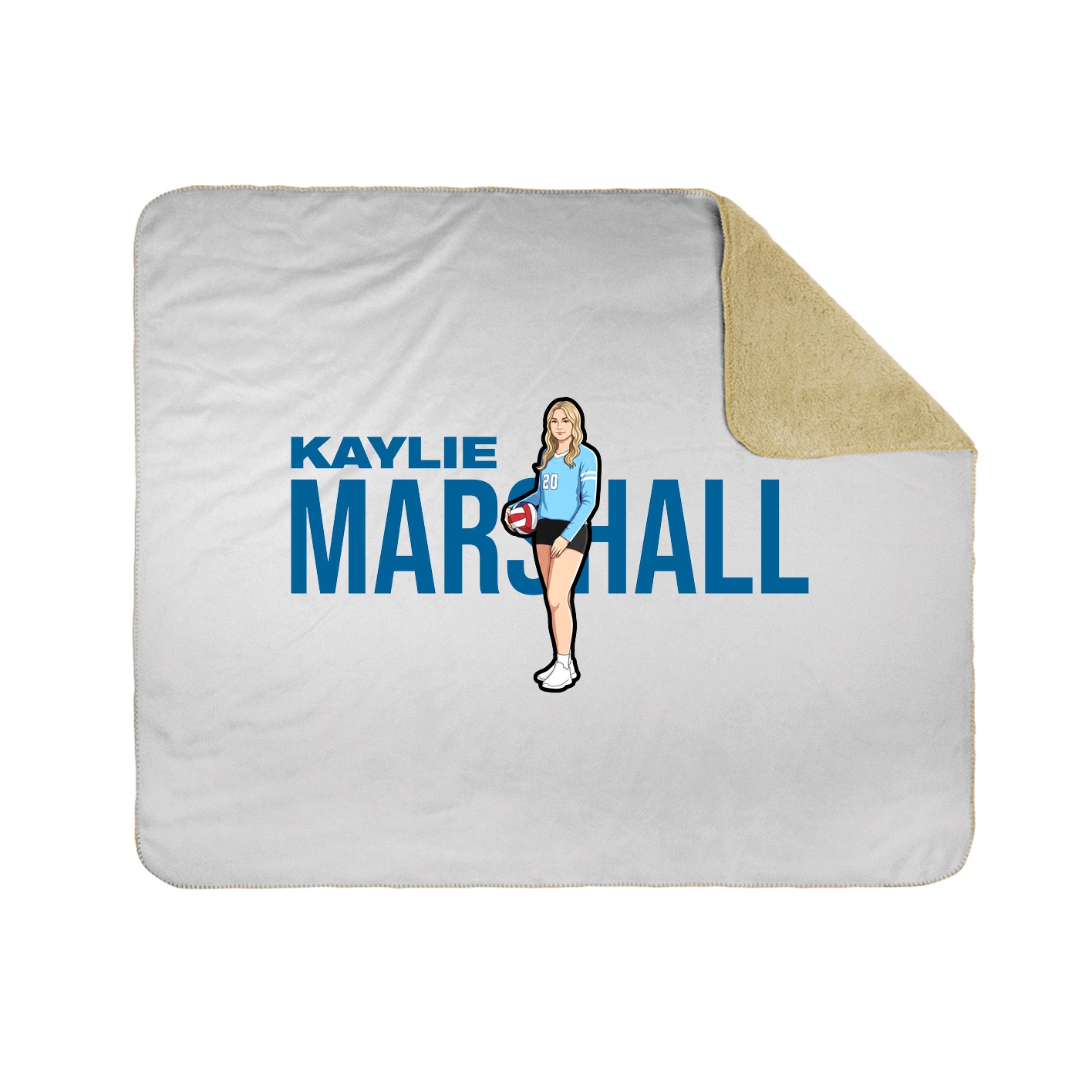 Throw Blanket — Player Name in White