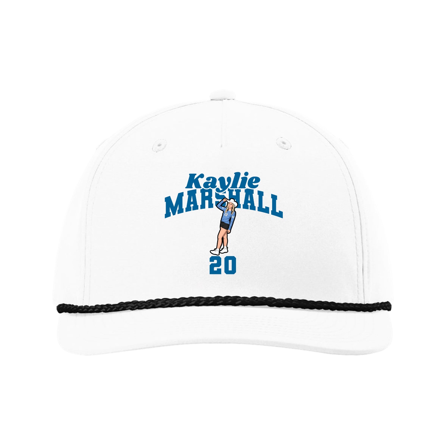 Five-Panel Classic Rope Cap — Signature Arch in White