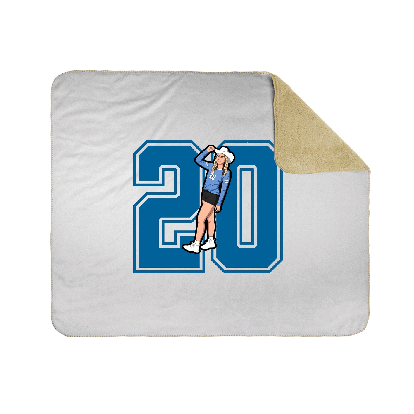 Throw Blanket — Number in White