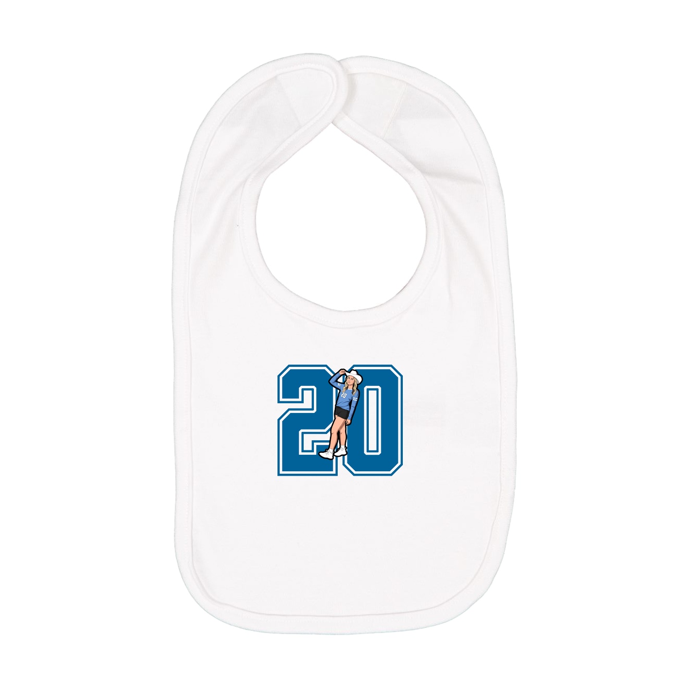 Infant Bib — Number in White