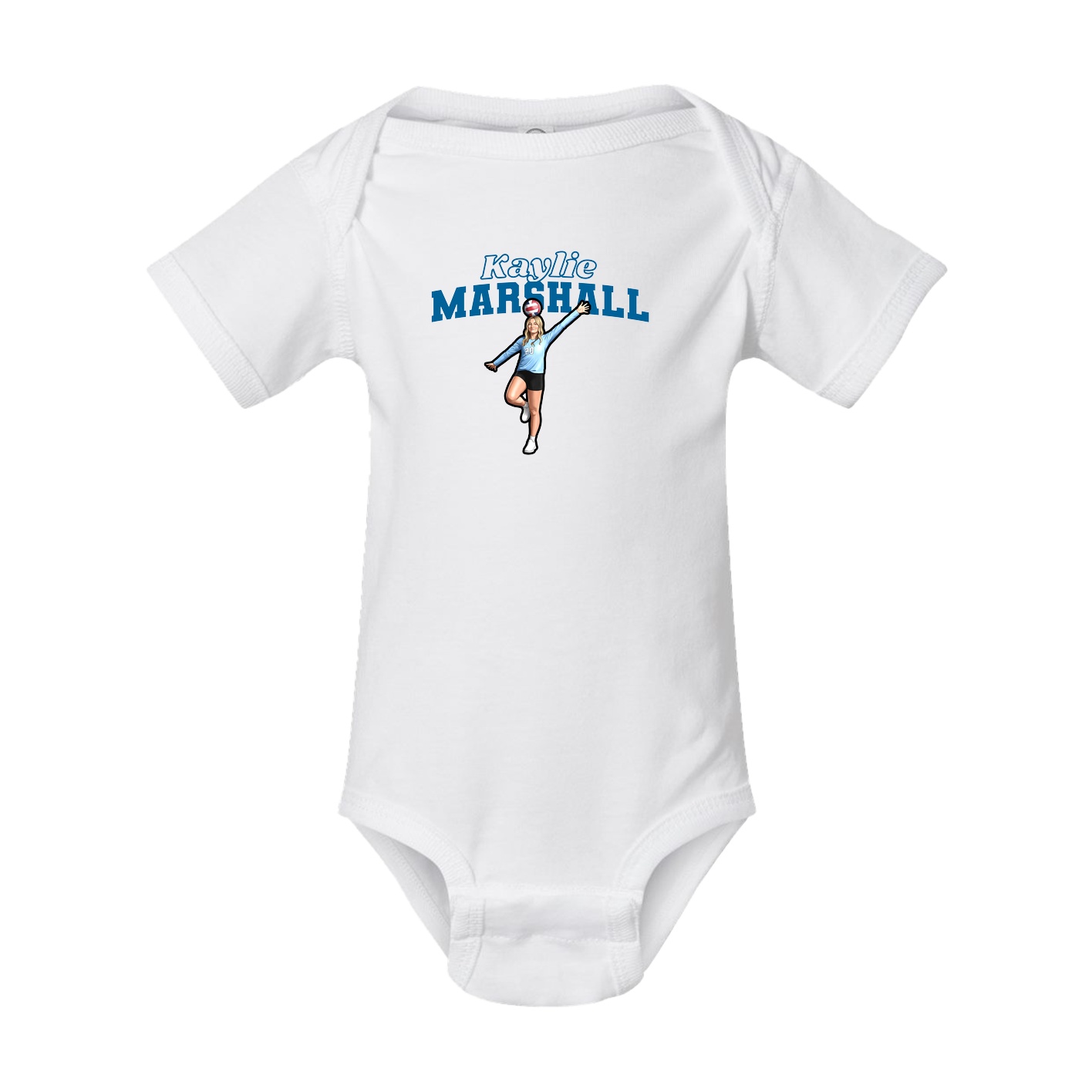 Baby Onesie — Name Arch in White