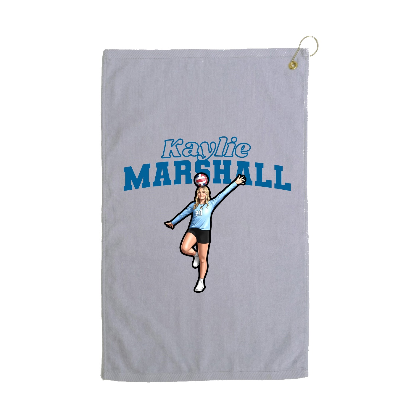 Golf Towel — Name Arch in Grey
