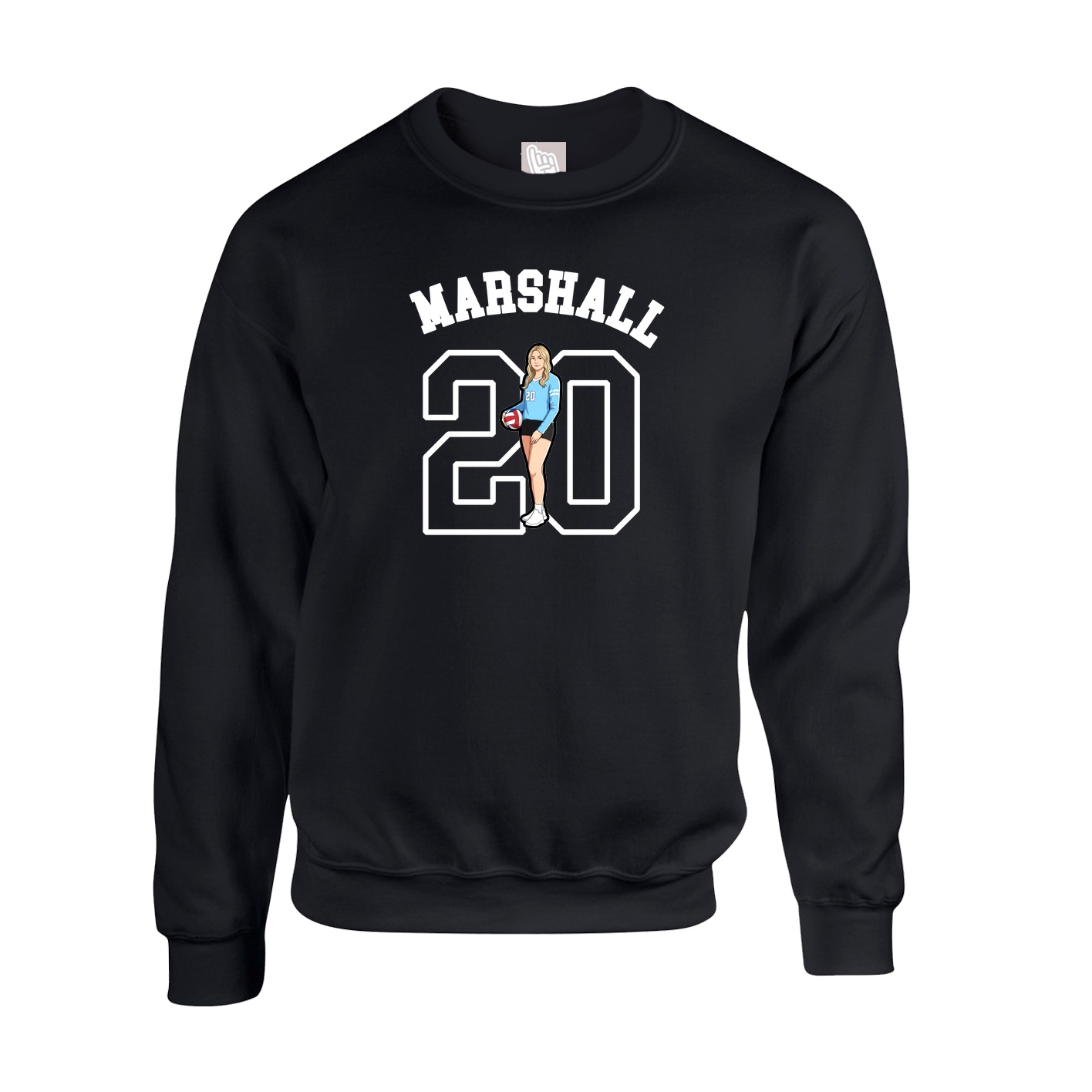 Fleece Crew — Shirsey Arch in Black