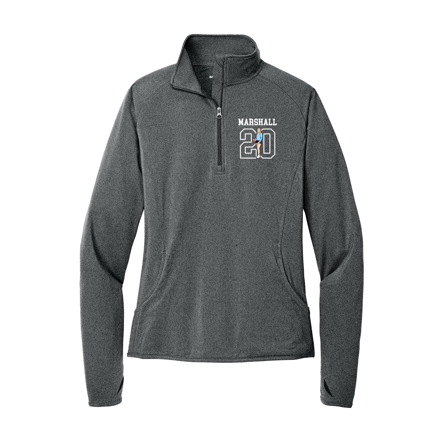 Women's Q-Zip Pullover — Shirsey in Grey