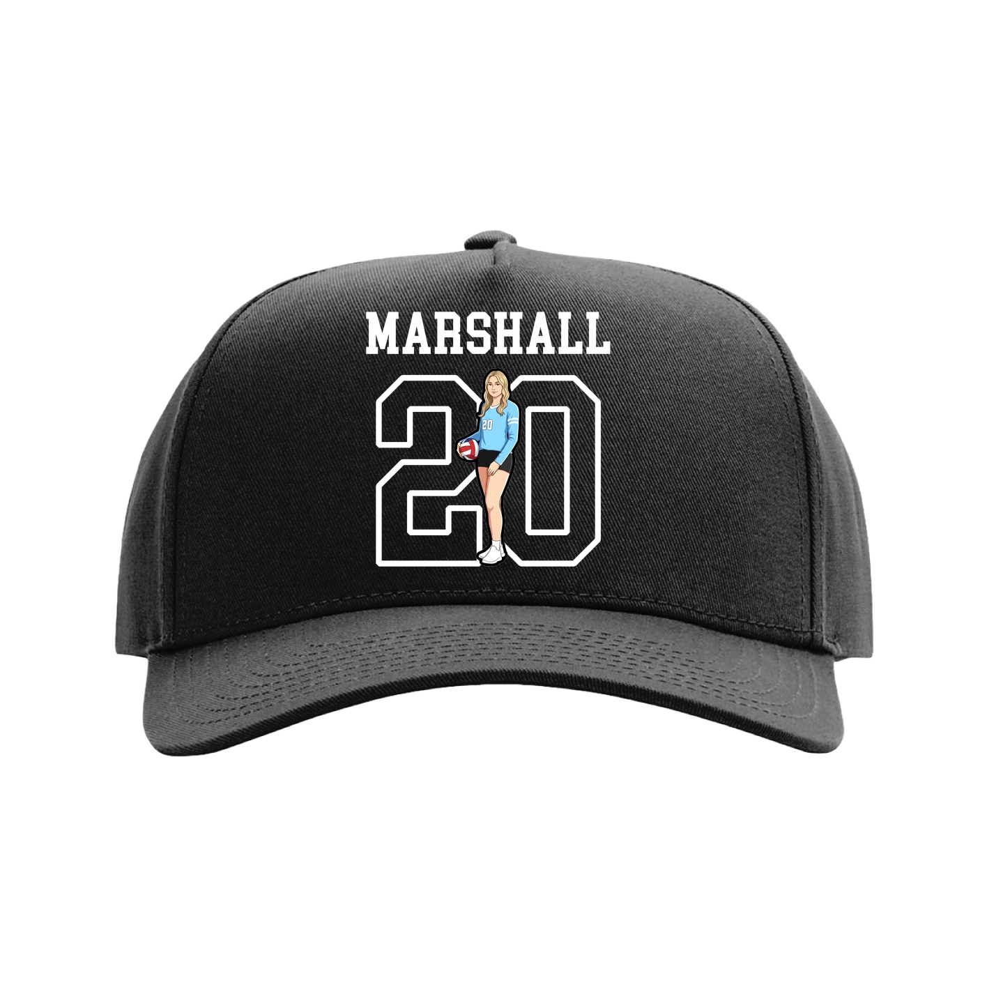 Full Fabric Five-Panel Champ Cap — Shirsey in Black