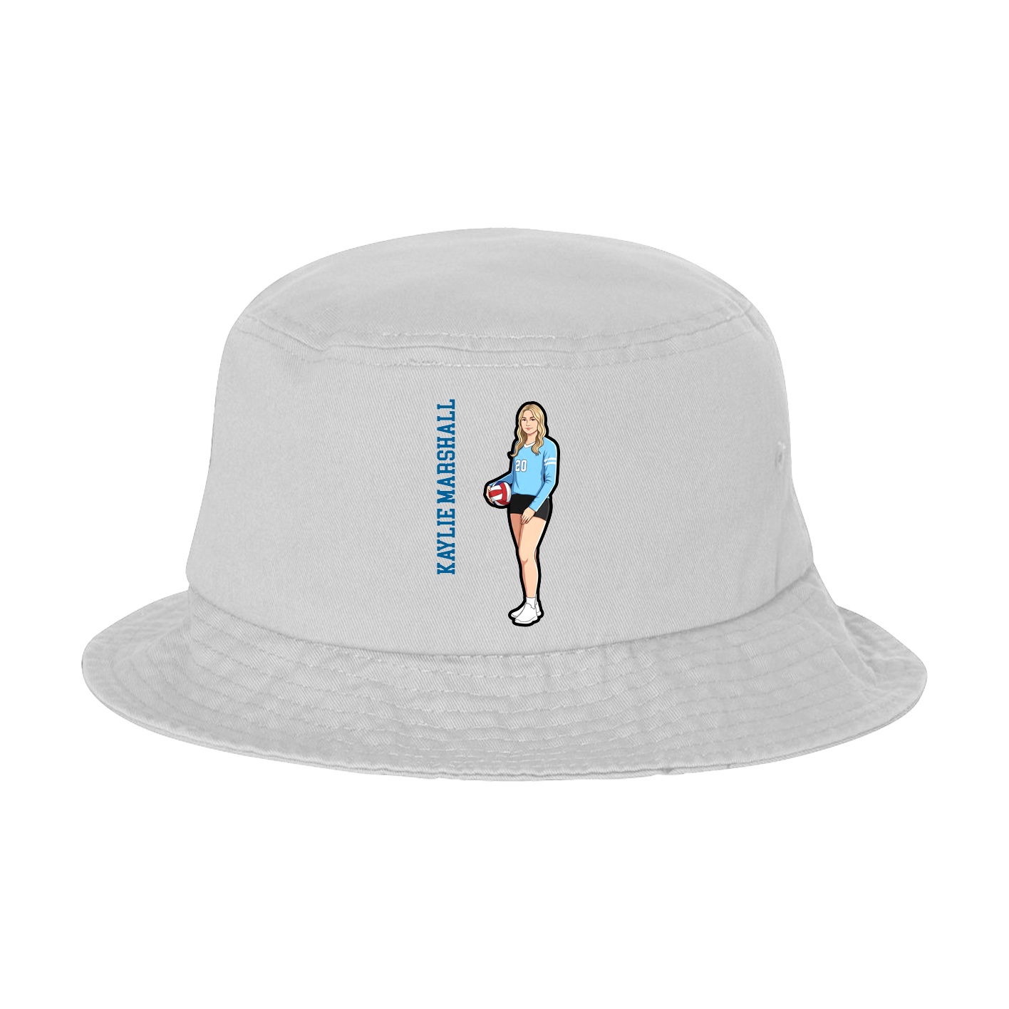 Bucket Cap — Name Vertical in White