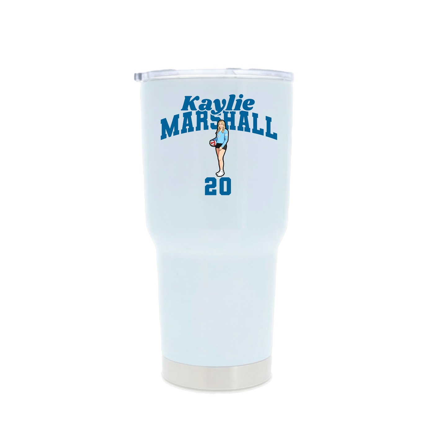 30oz Stainless Steel Tumbler — Signature Arch in White