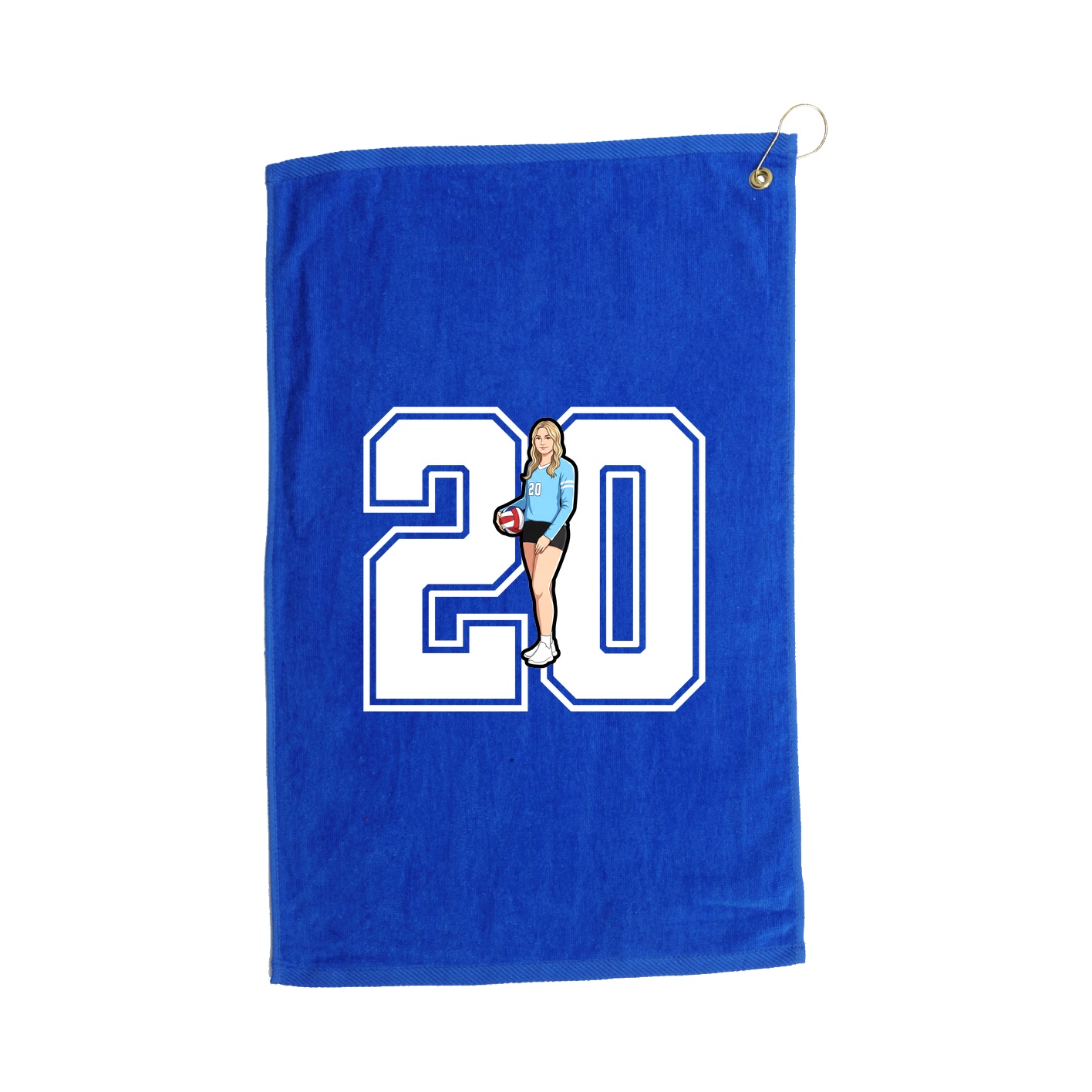 Golf Towel — Number in Royal