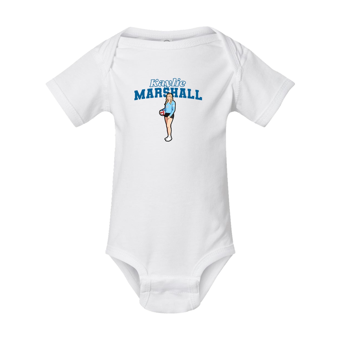 Baby Onesie — Name Arch in White