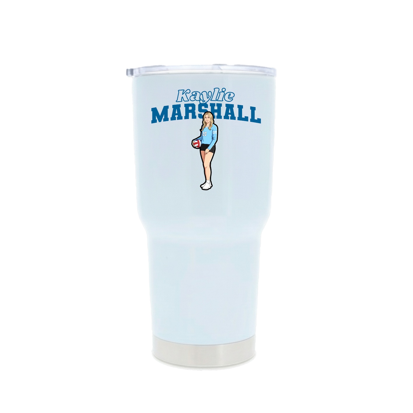30oz Stainless Steel Tumbler — Name Arch in White