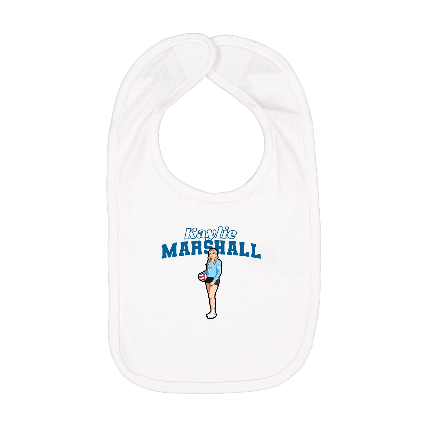 Infant Bib — Name Arch in White