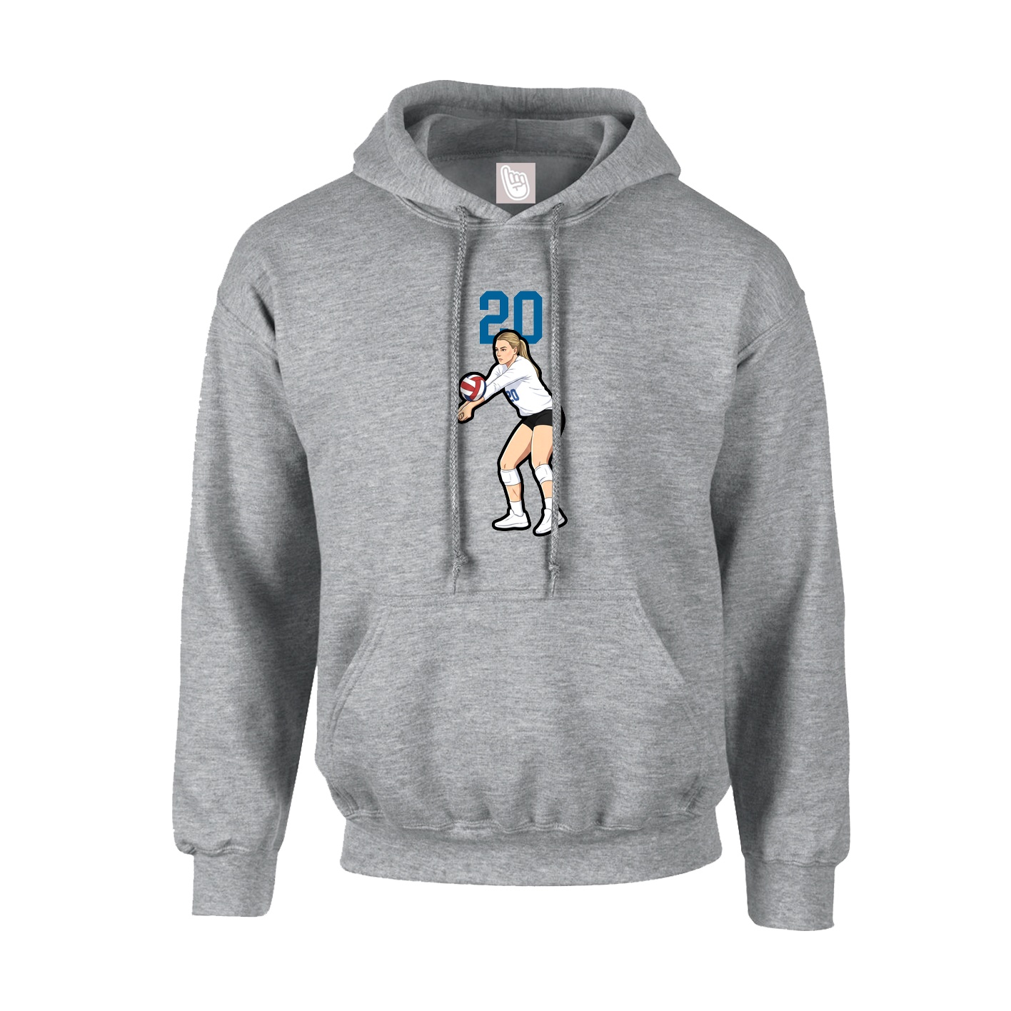 Hoodie — Number Top in Grey