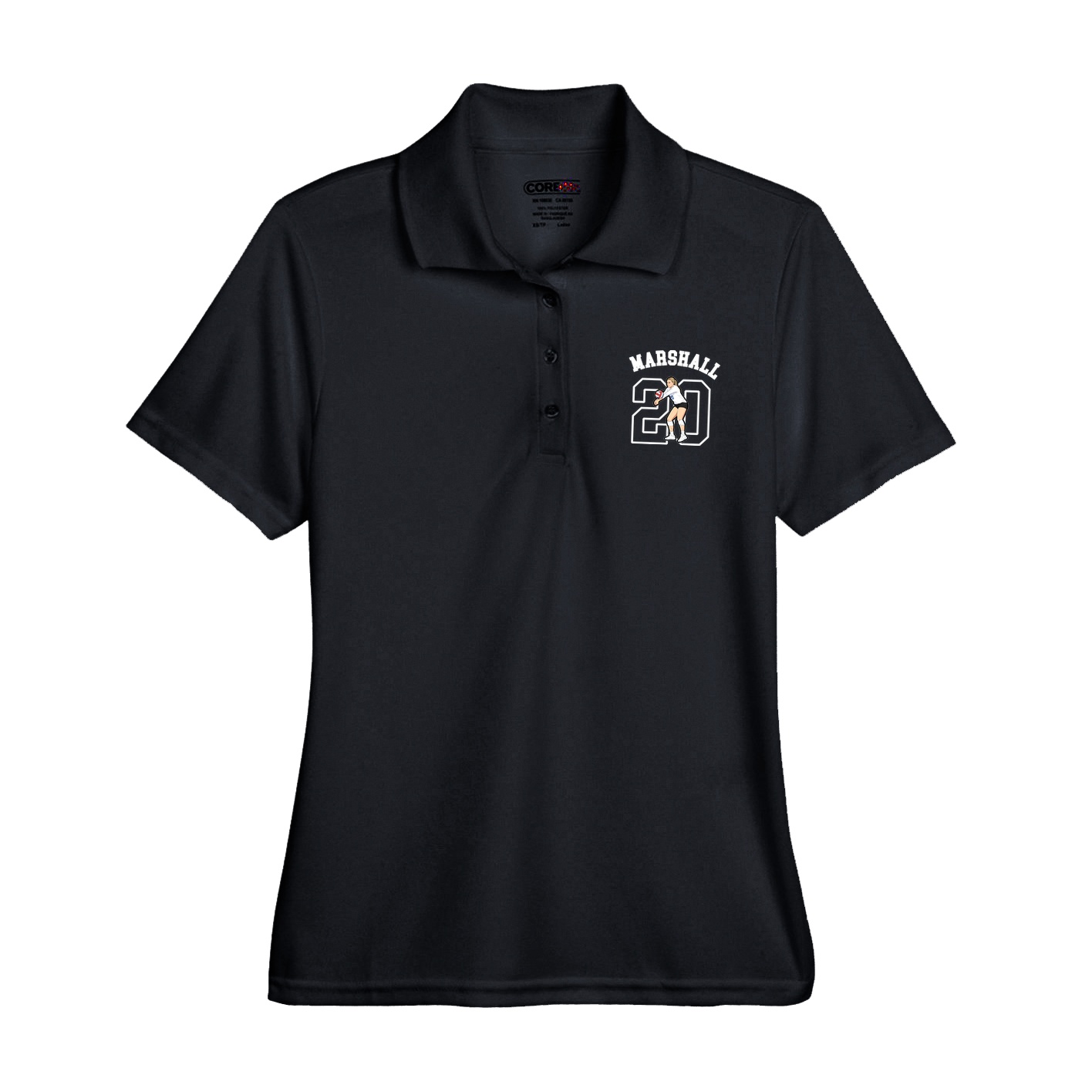 Womens Performance Polo — Shirsey Arch in Black