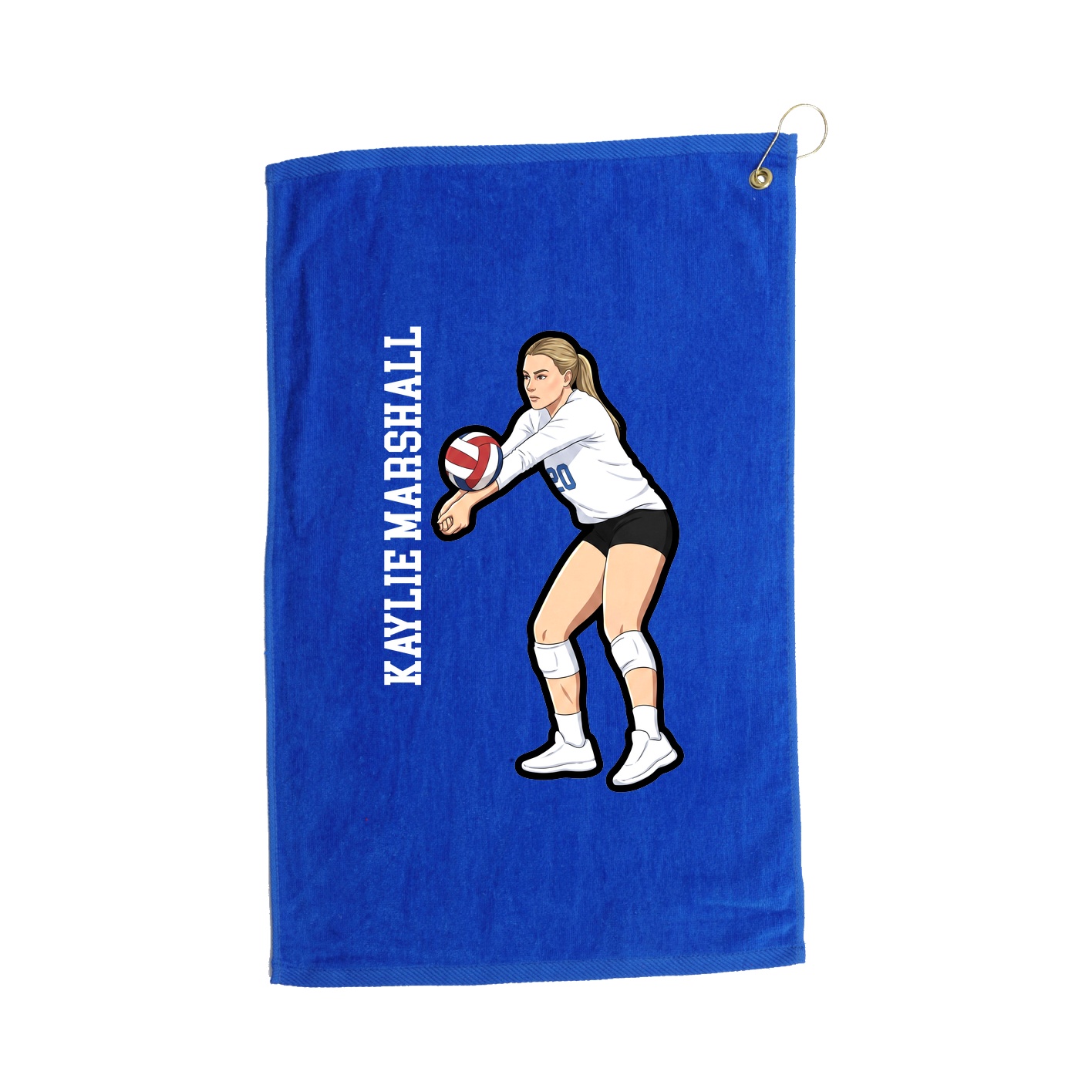 Golf Towel — Name Vertical in Royal