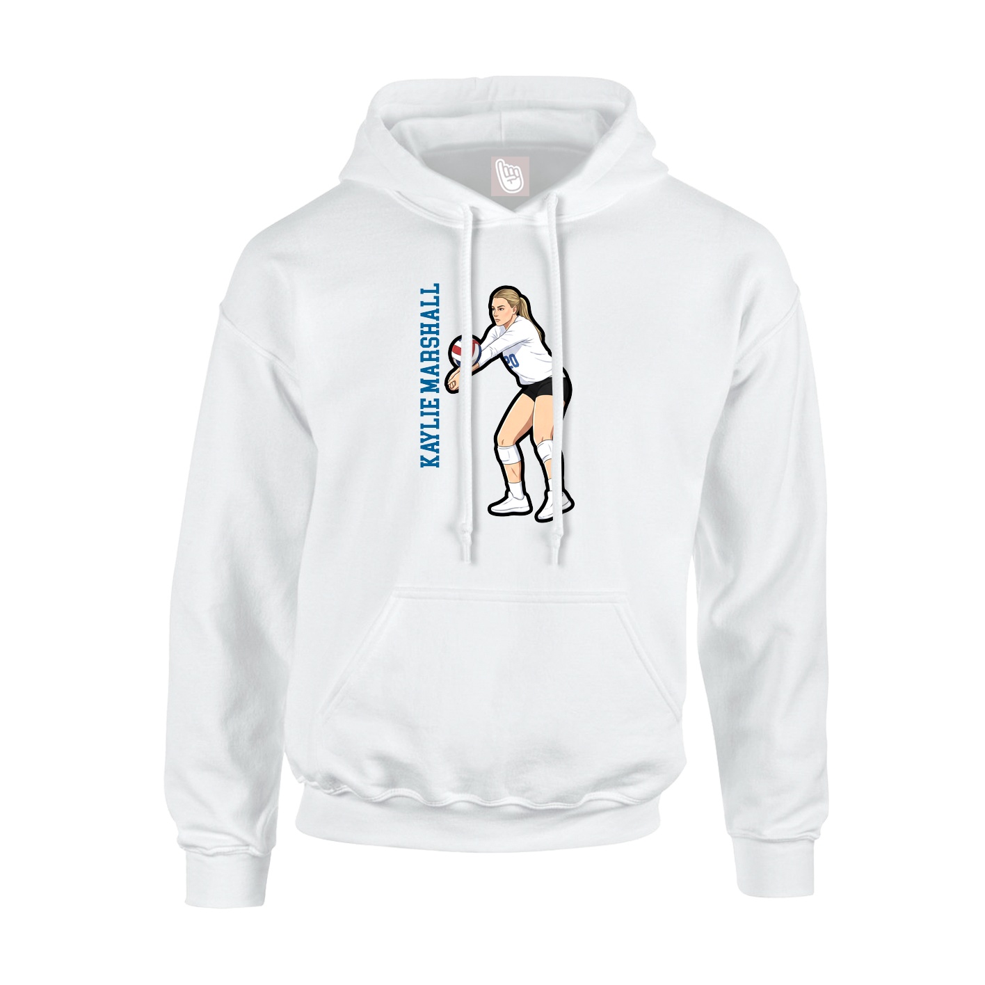 Hoodie — Name Vertical in White