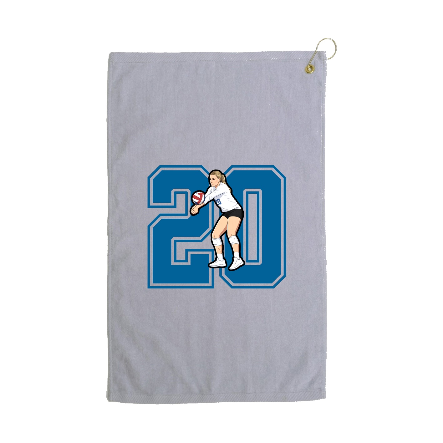 Golf Towel — Number in Grey