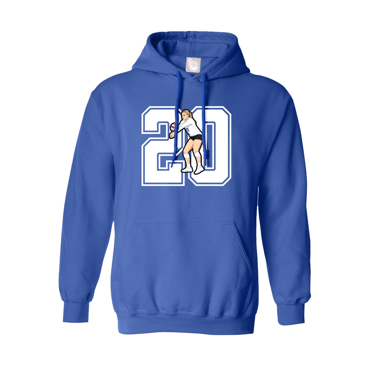 Hoodie — Number in Royal