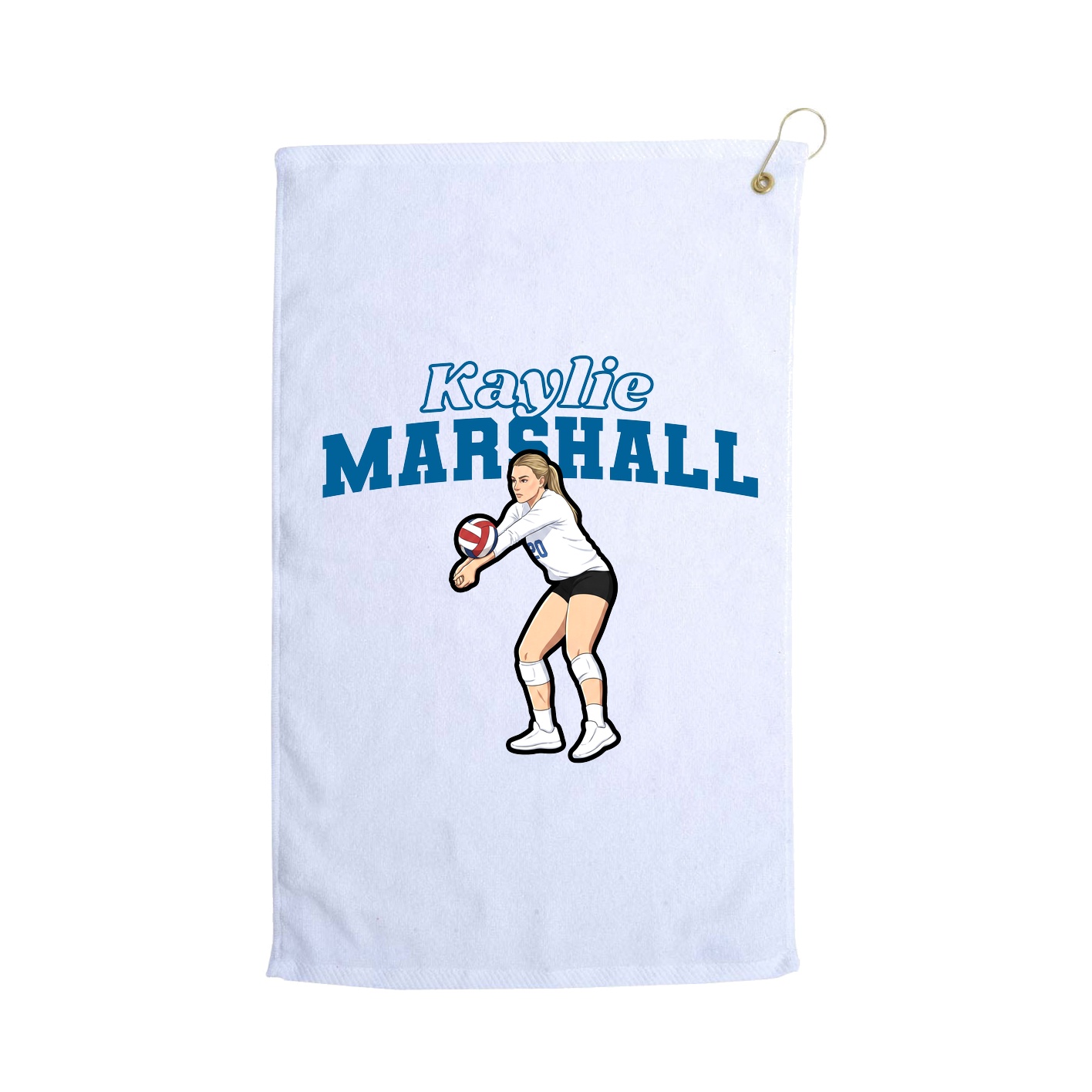 Golf Towel — Name Arch in White