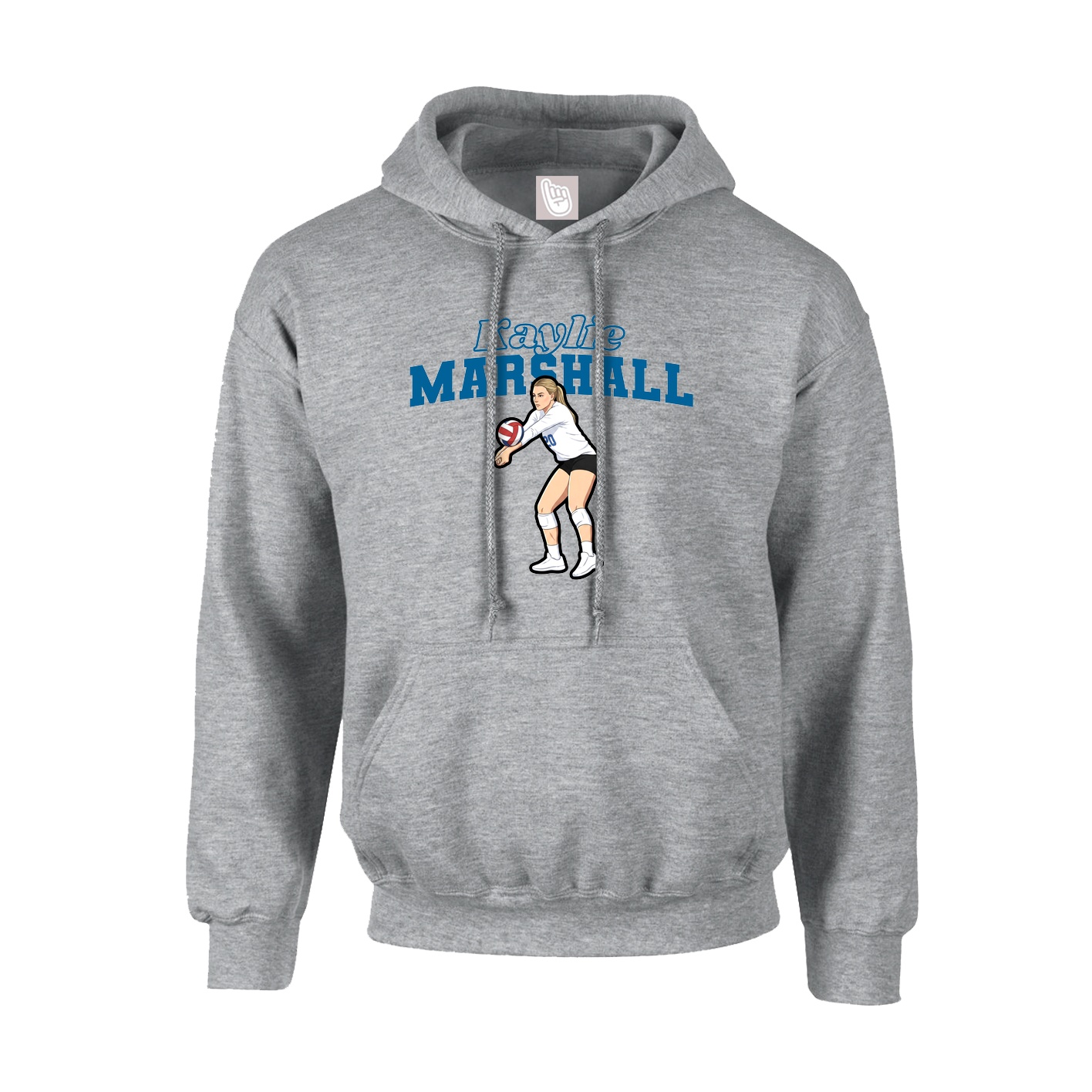 Youth Hoodie — Name Arch in Grey
