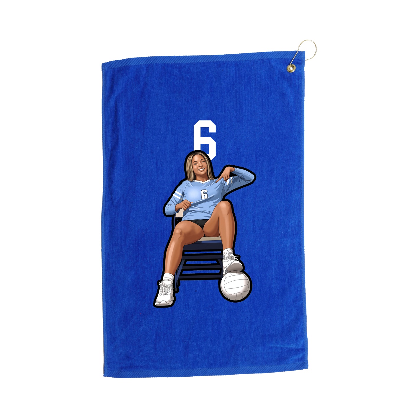 Golf Towel — Number Top in Royal