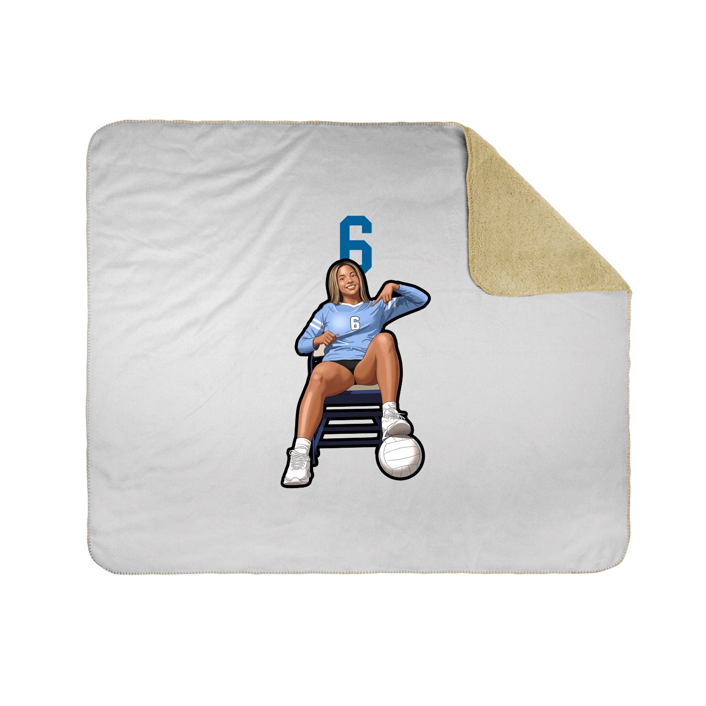 Throw Blanket — Number Top in White